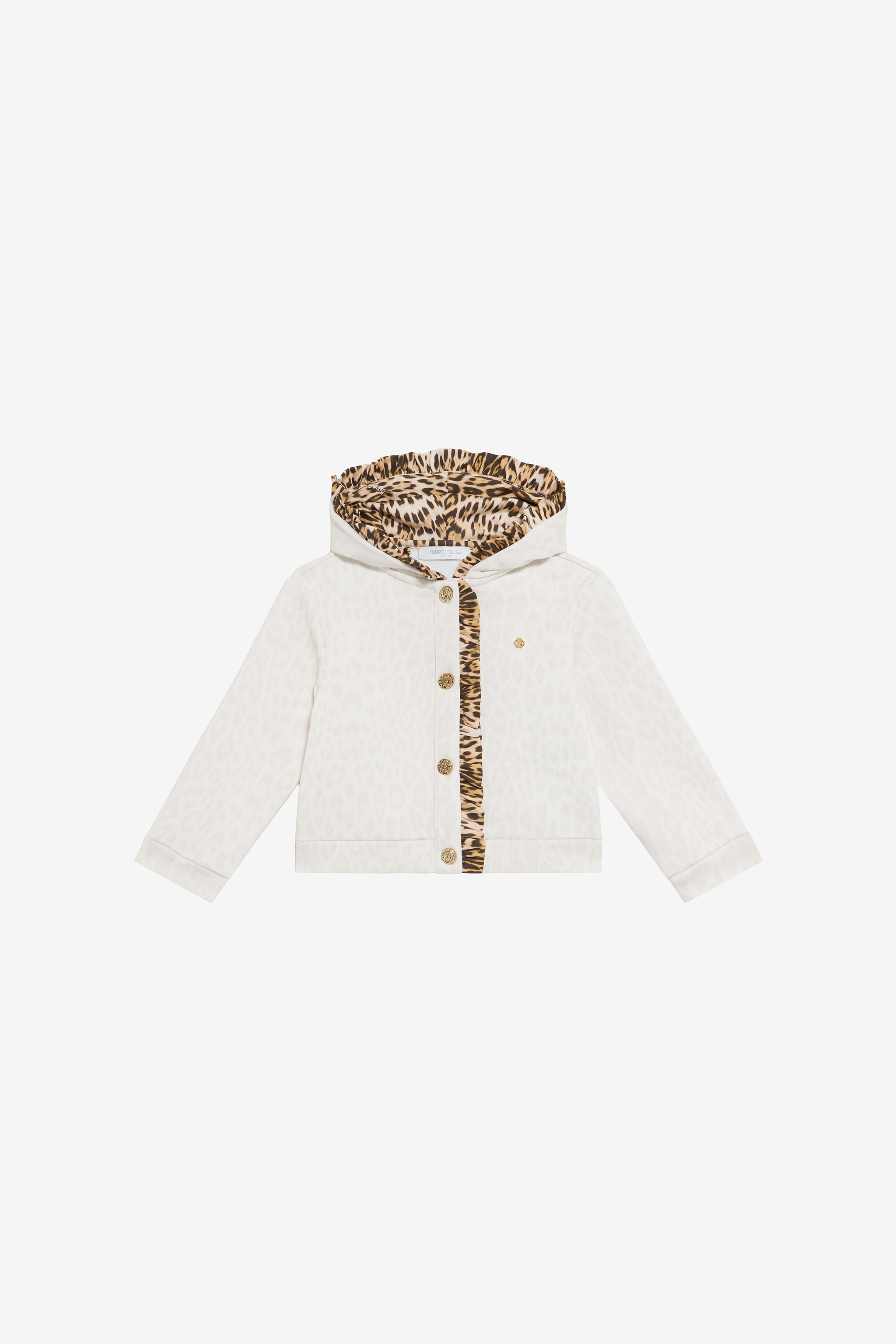 Roberto Cavalli Girls Jacket With Leopard Print Details - Sweatshirts Avory