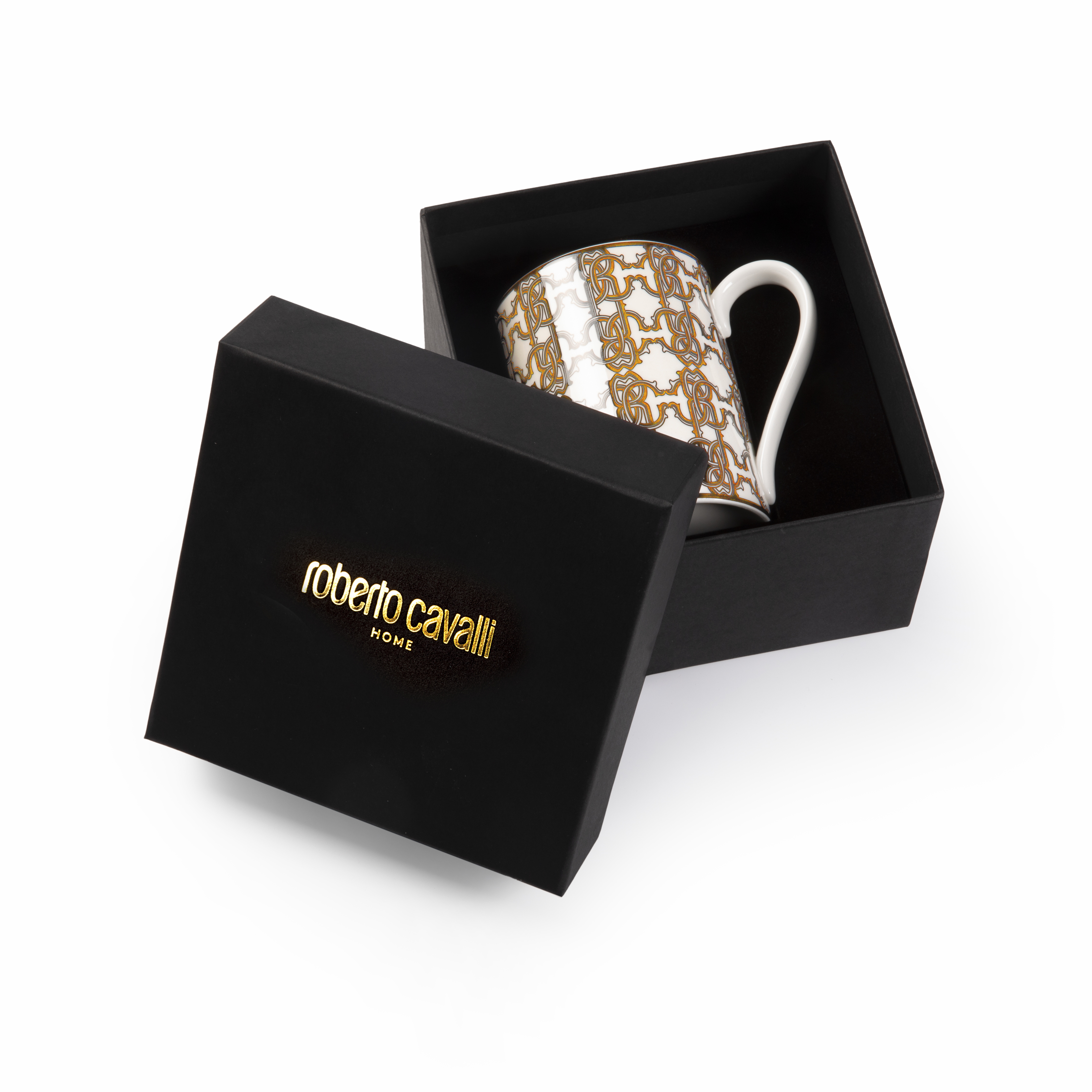  Roberto Cavalli Monogram Gold Mug In Gift Box -  Coffee & Tea Gold Unica 