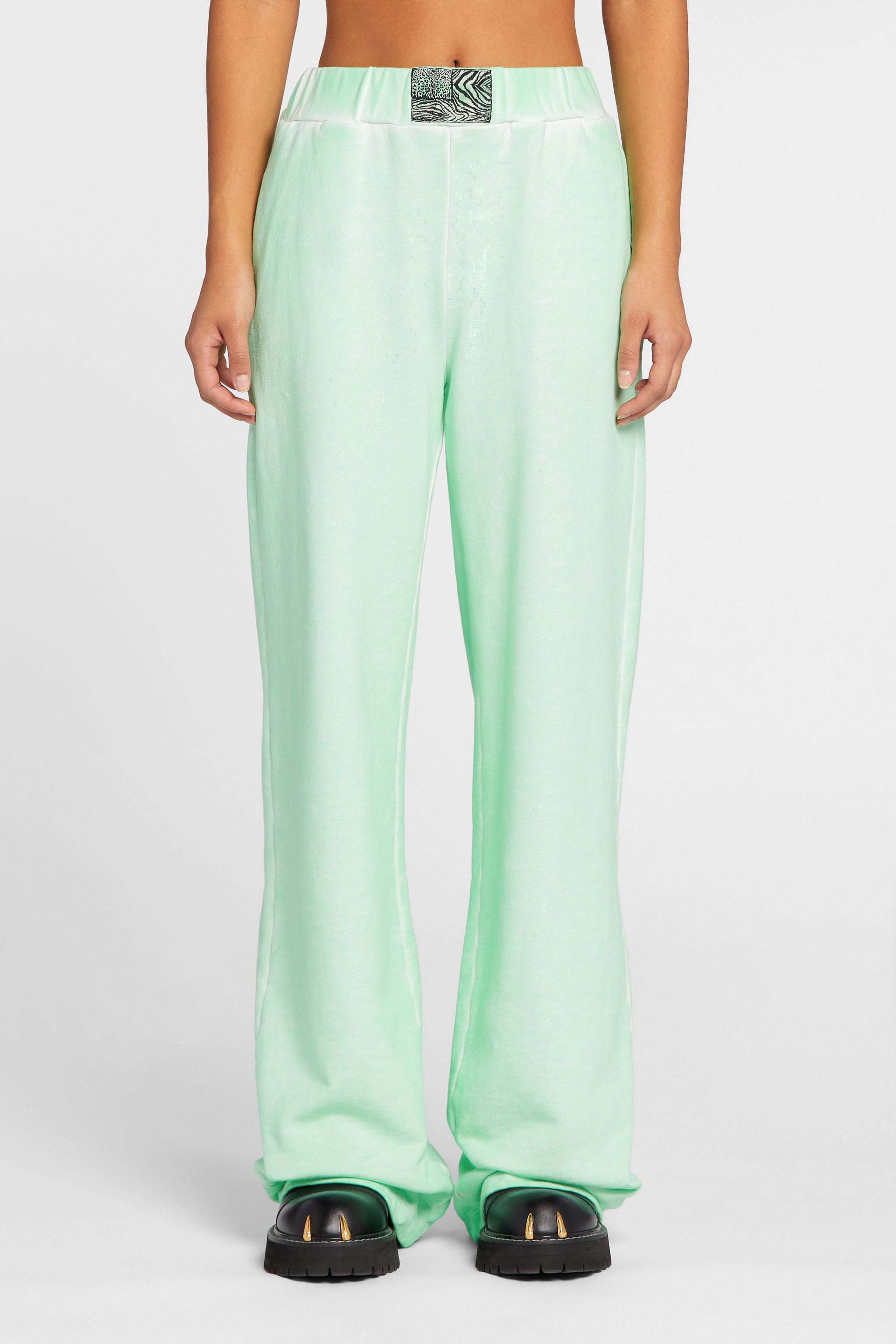  Roberto Cavalli Animalier Patchwork-print Appliqué Sweatpants - Female Trousers & Shorts Light Green Xxl 