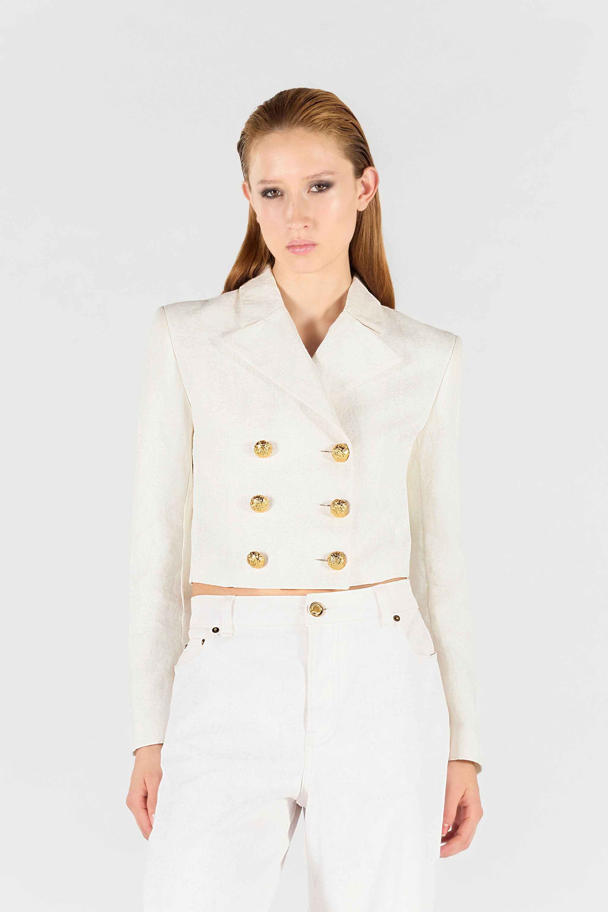 Roberto Cavalli Kurze Jacke Mit Wall-print In White