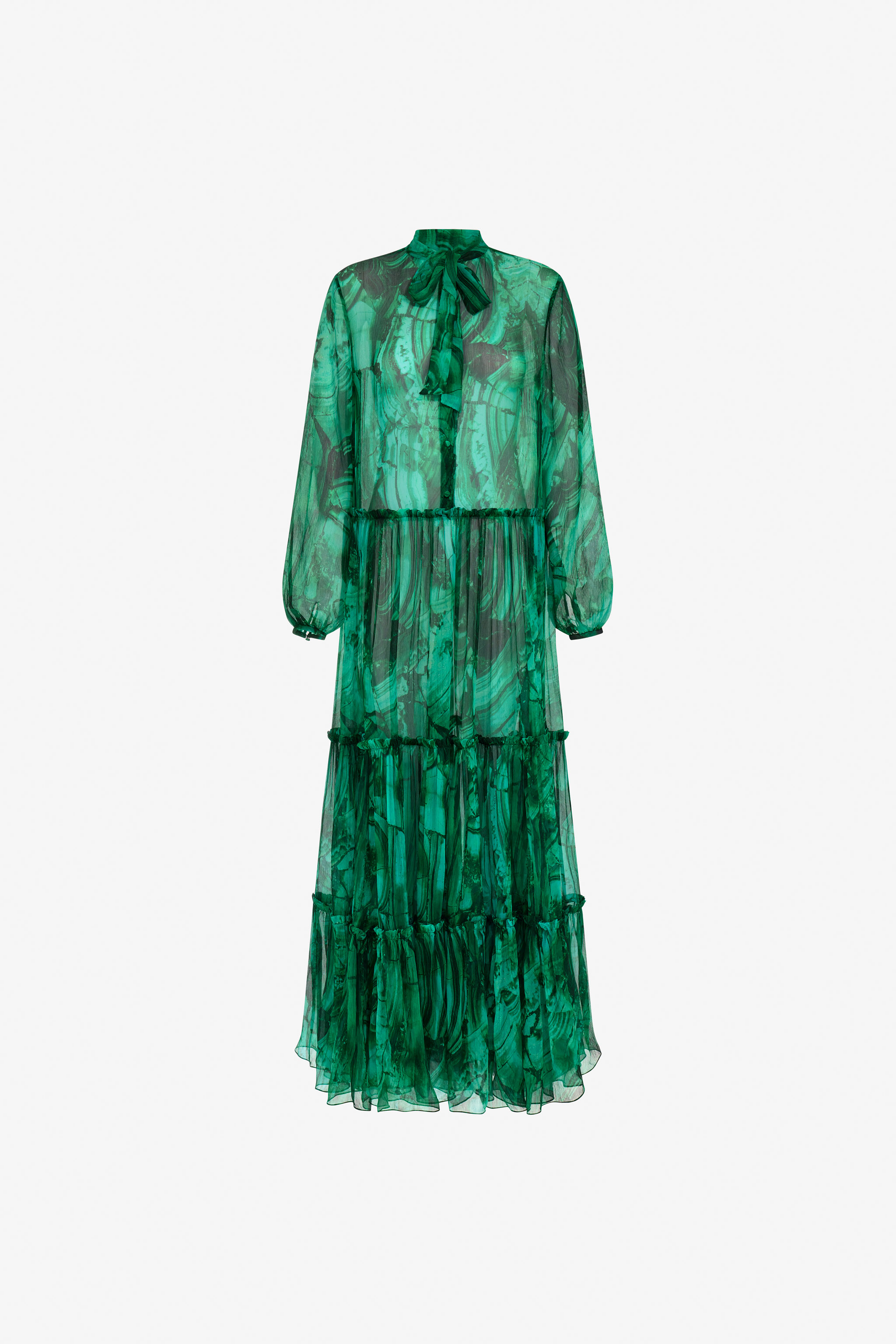 Shop Roberto Cavalli Maxikleid Mit Malachite-print In Green