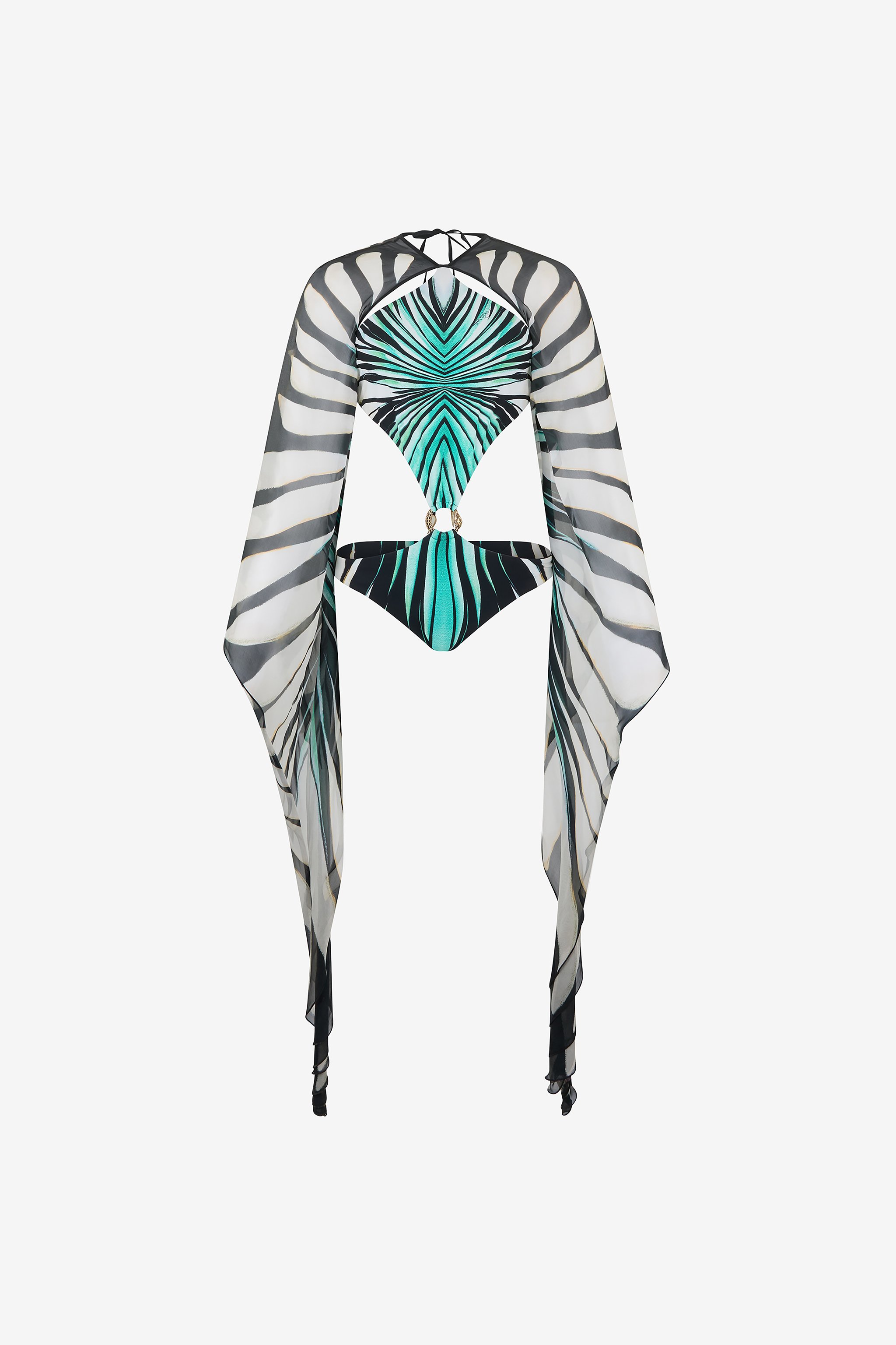 Roberto Cavalli Ray Of Sea Print Trikini
