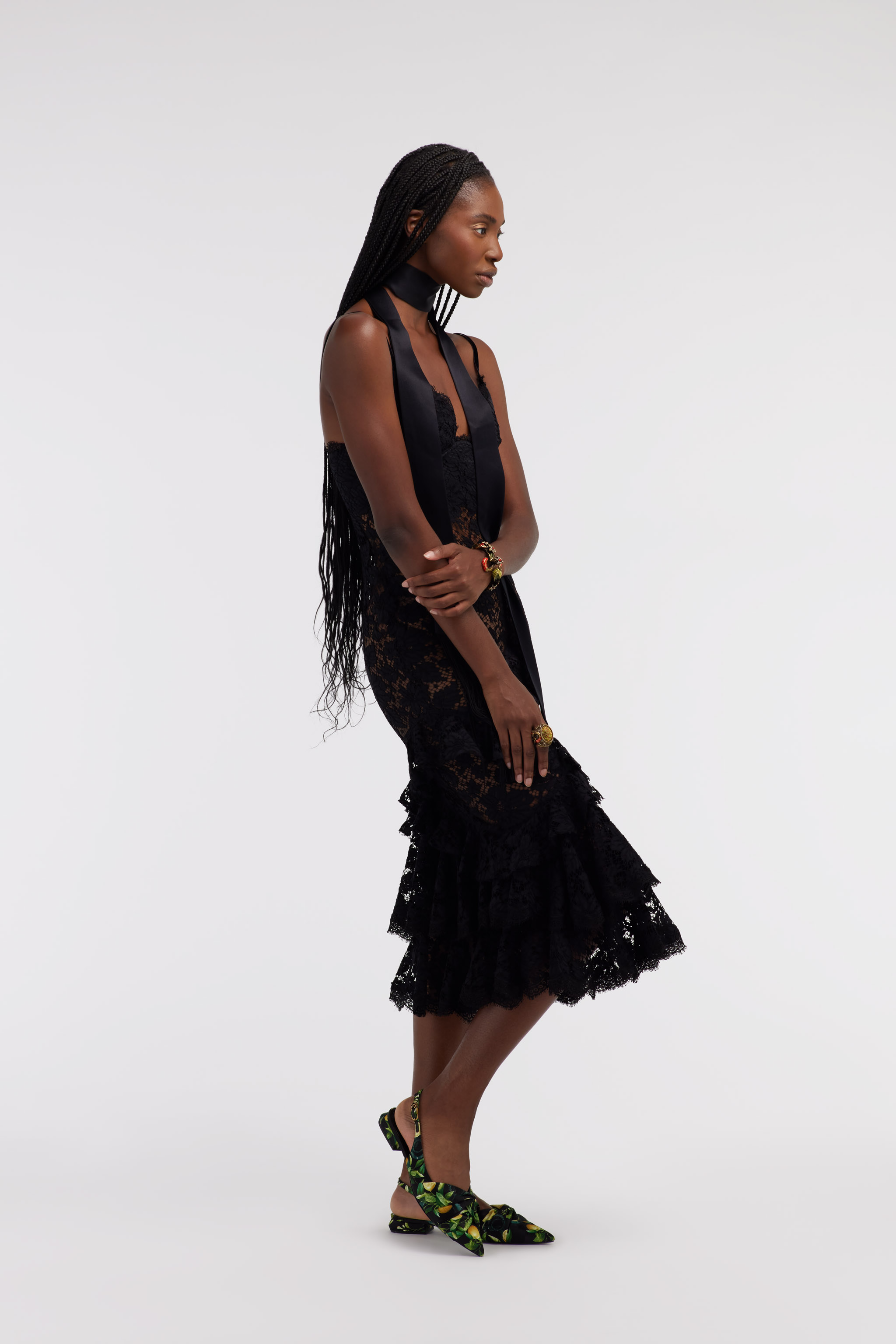 Roberto Cavalli Lace Dress In Black