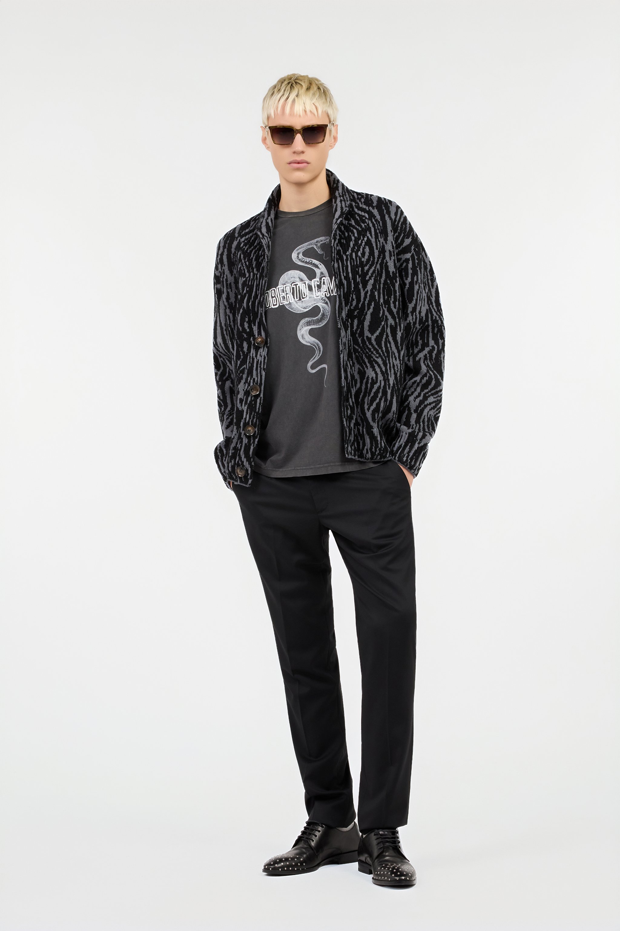 Black Wool Tailored Trousers