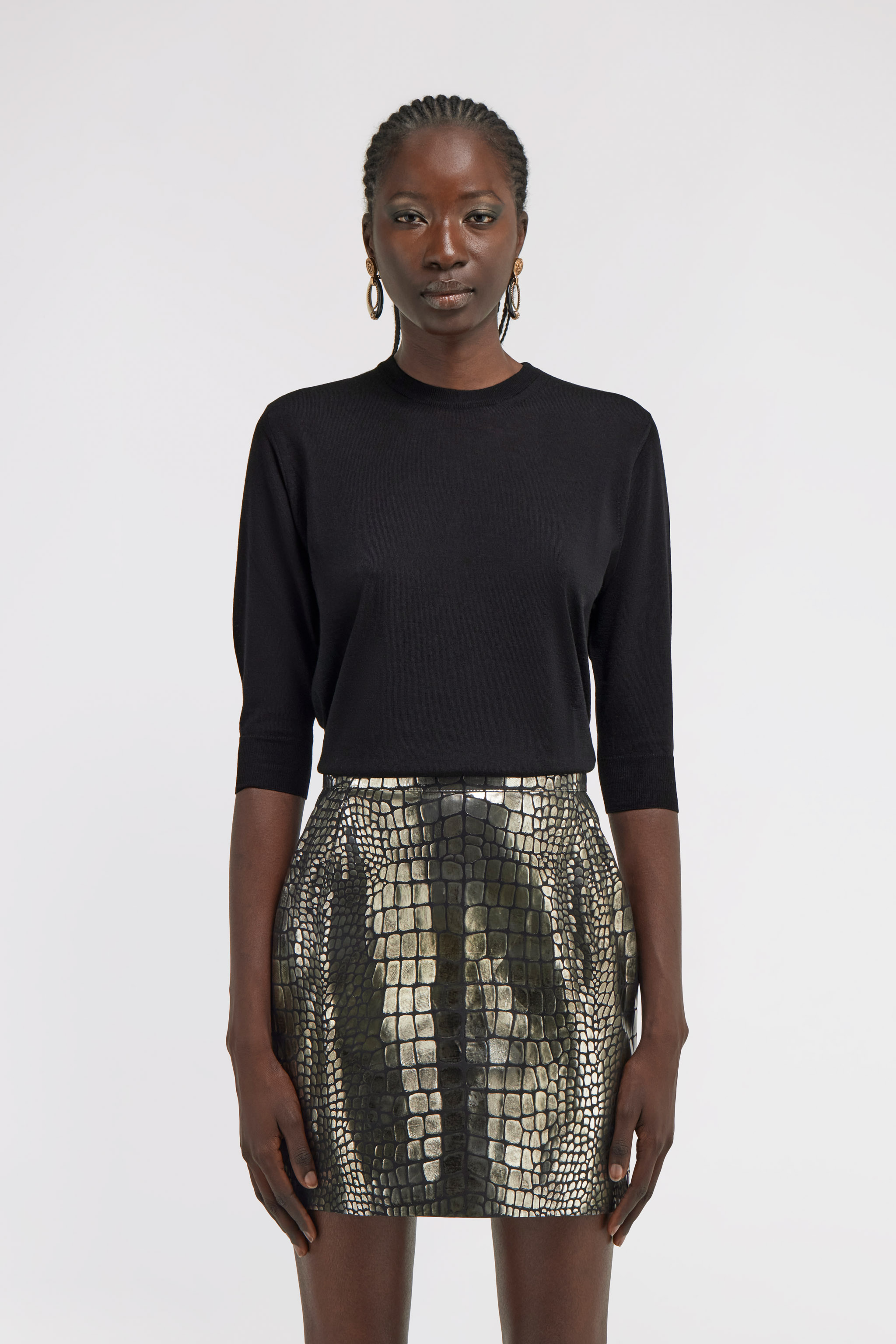 Roberto Cavalli Short-sleeved Sweater In Black