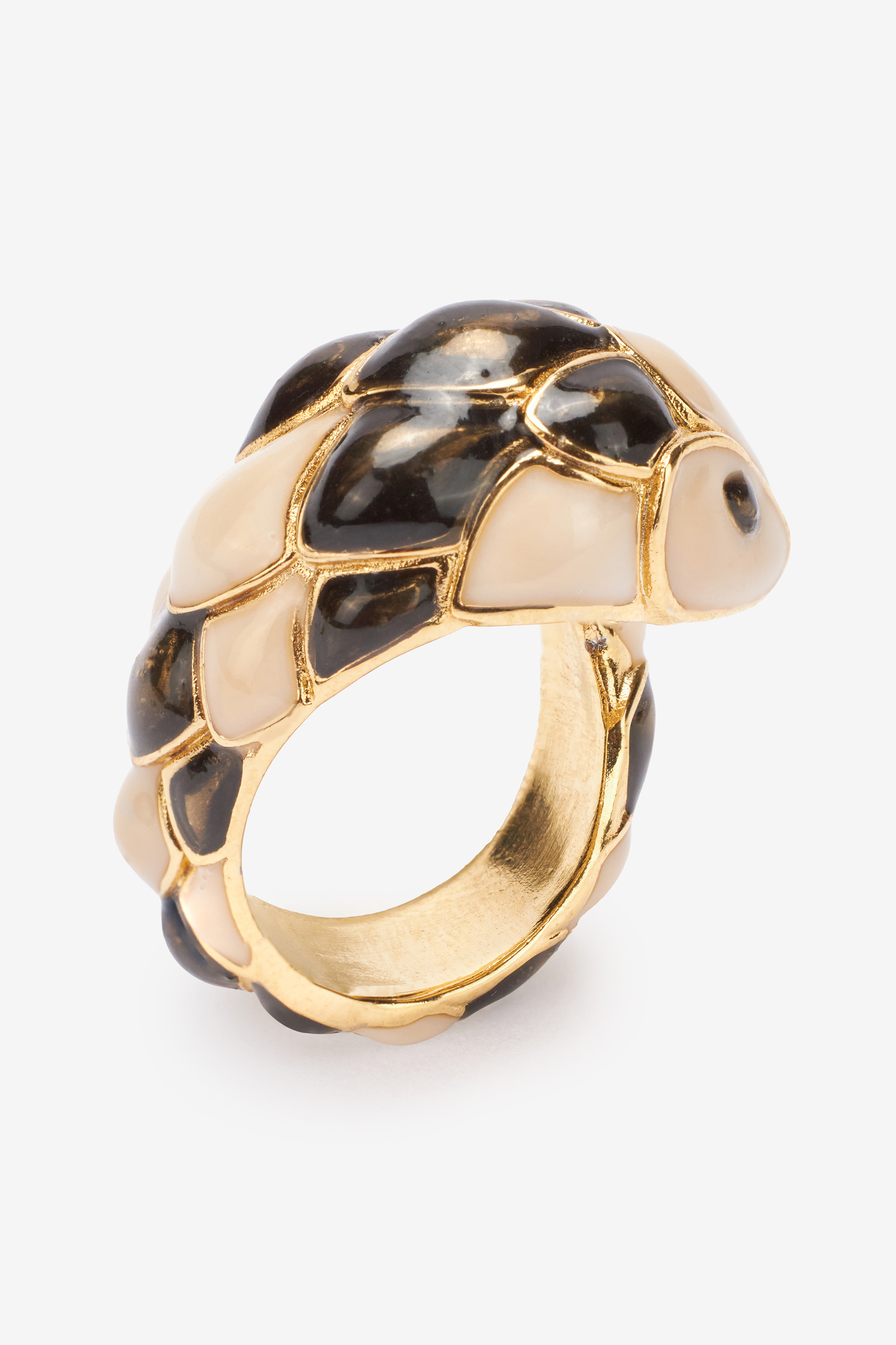 Shop Roberto Cavalli Snake Ring In Black
