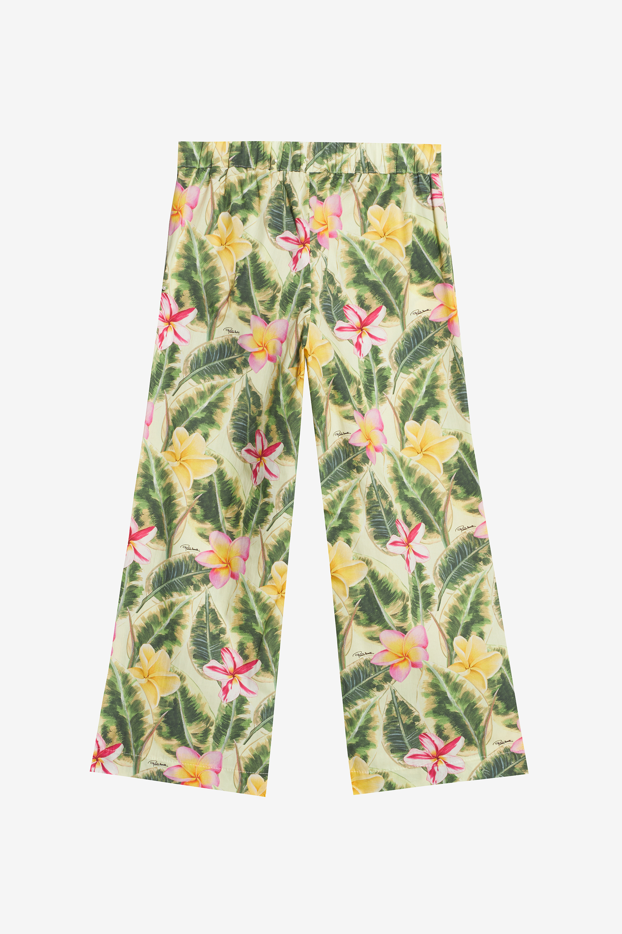 Pants With Flower And Leaf Print