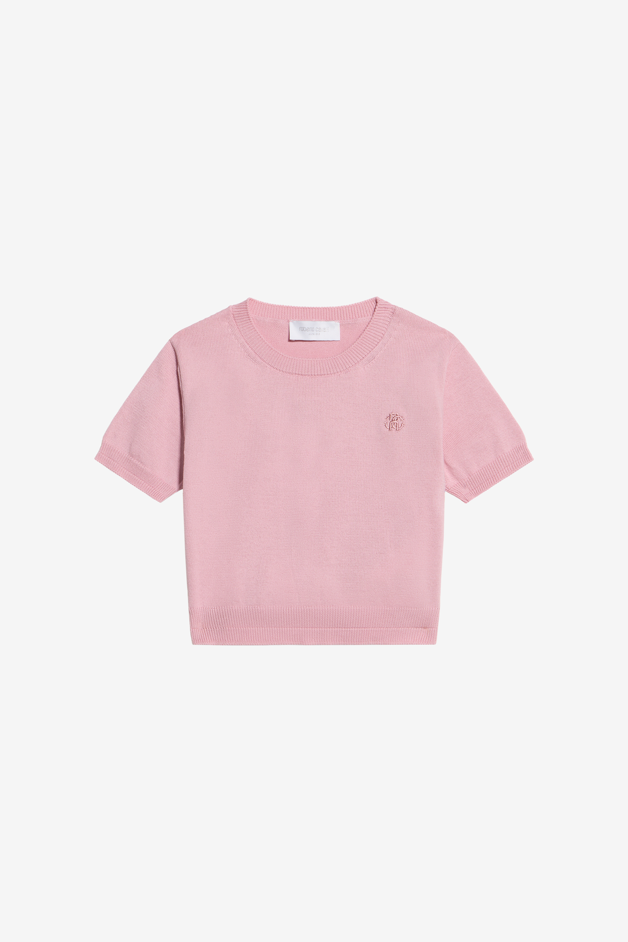Roberto Cavalli Pink Cotton T-Shirt With Embroidered Logo | Thumbnail 5 Roberto Cavalli Pink Cotton T-Shirt With Embroidered Logo | Thumbnail 5