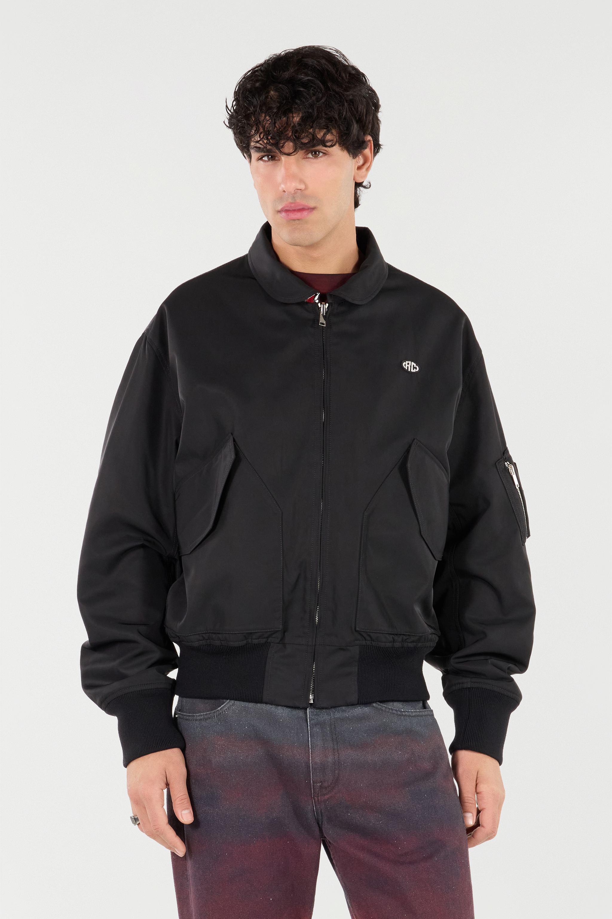 Roberto Cavalli Reversible Bomber Jacket With Dragon In Black