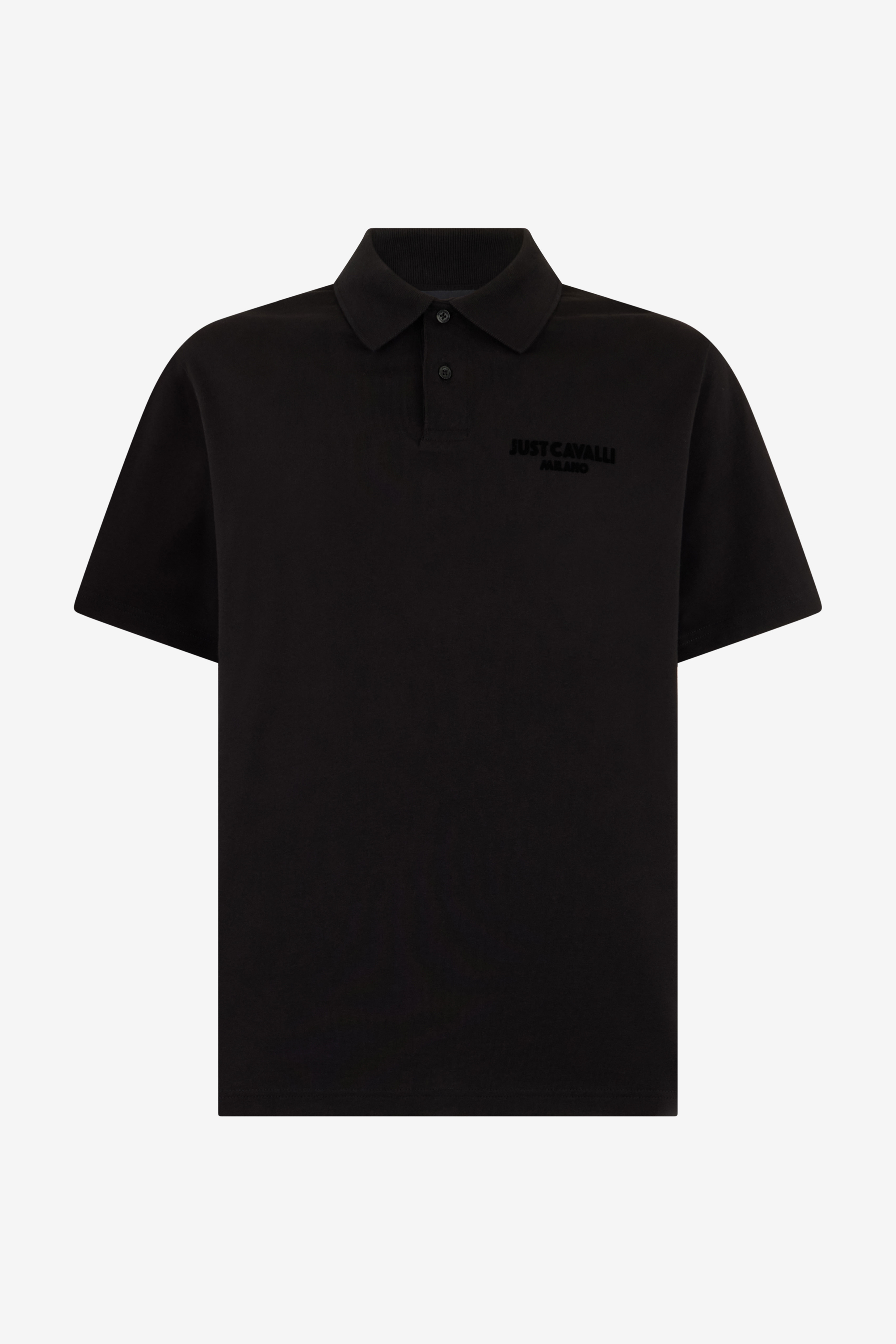 Roberto Cavalli Men's Black Polo With Embroidered Logo - Ready To Wear