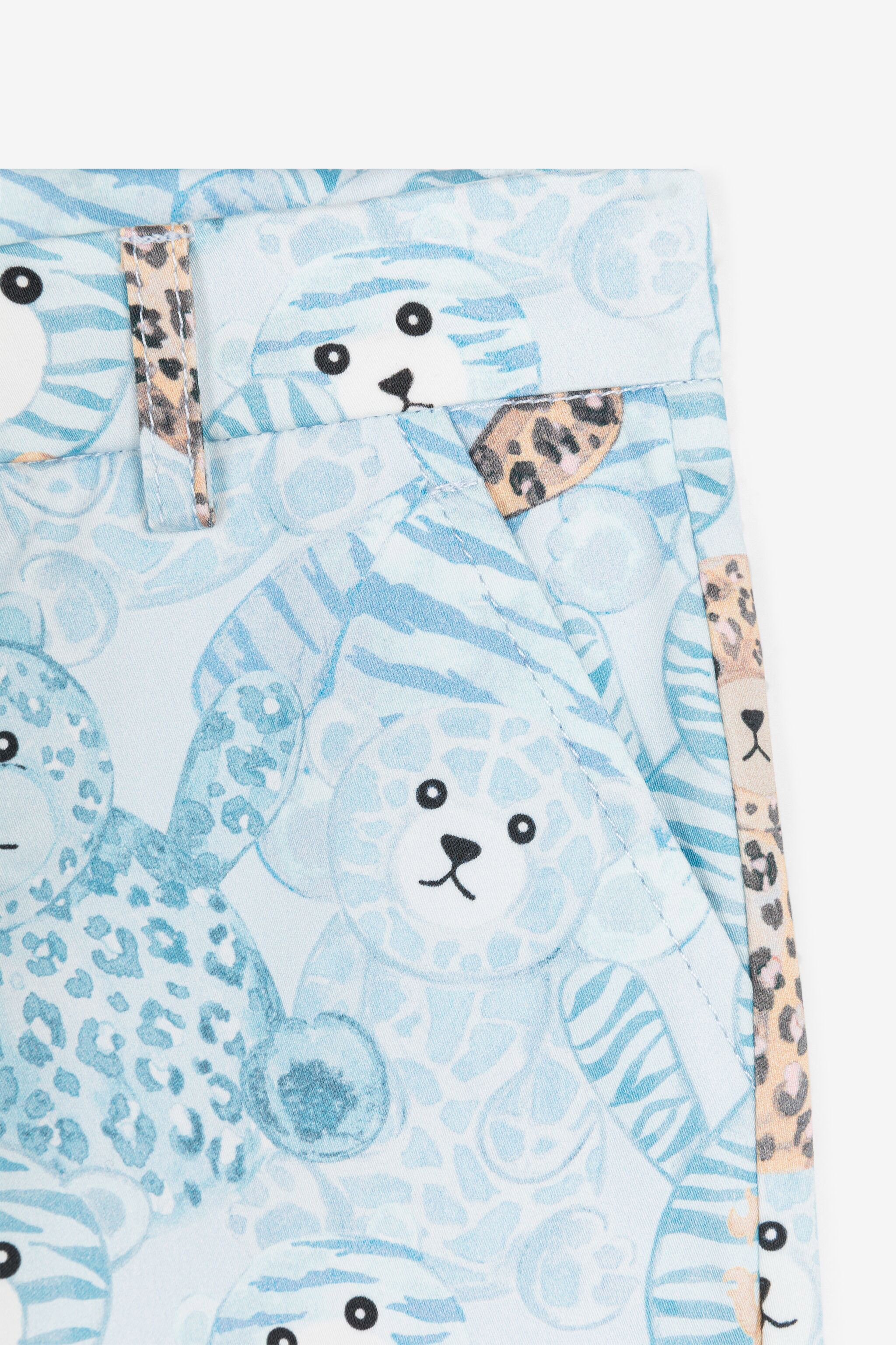 Roberto Cavalli Teddy Bear-print Cotton Shorts In Light Blue