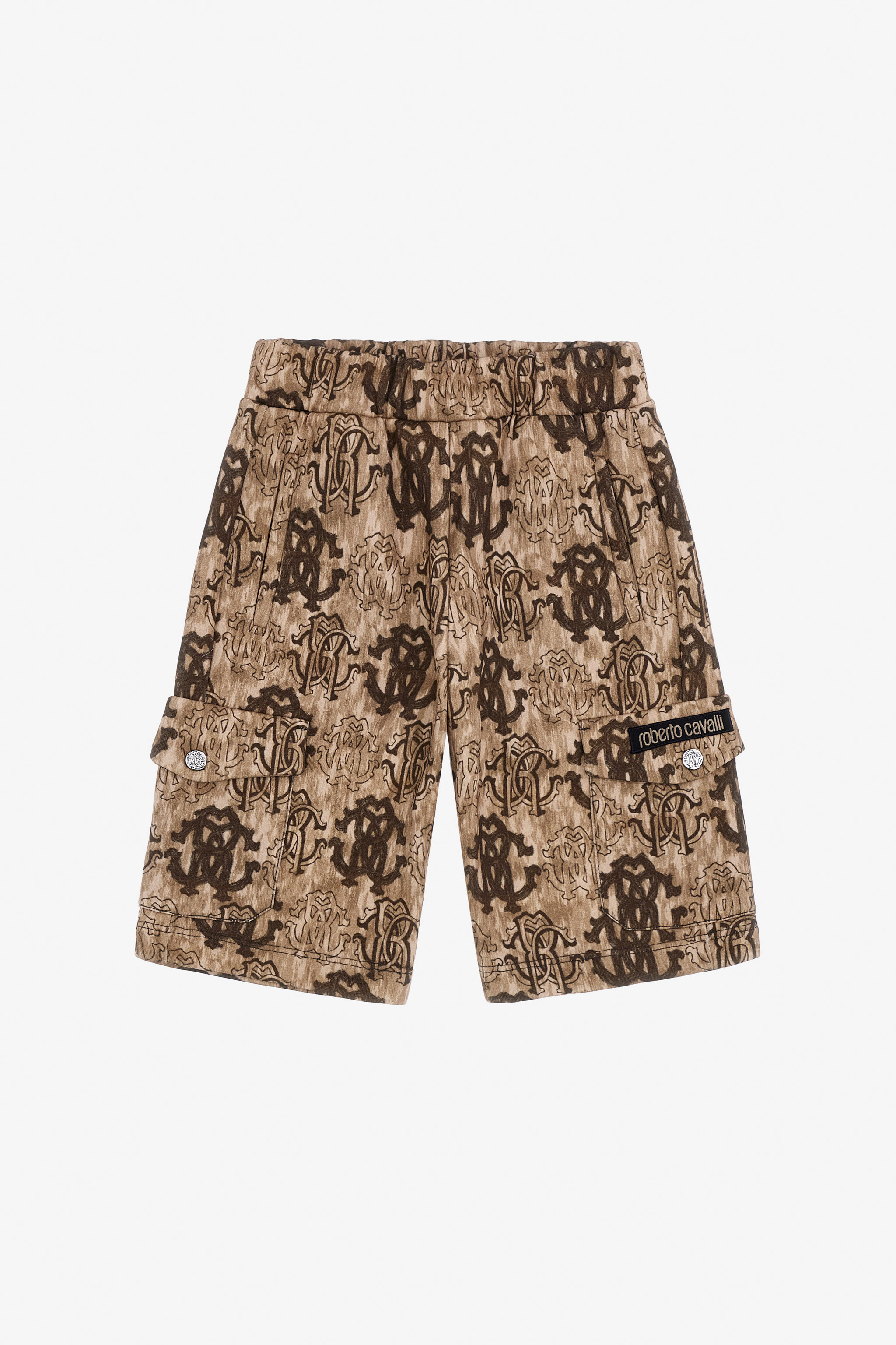 Roberto Cavalli Monogram Print Shorts Light Brown Male - Male - Shorts - Brown - 10 Y | 140 Cm - Kids - Image 2