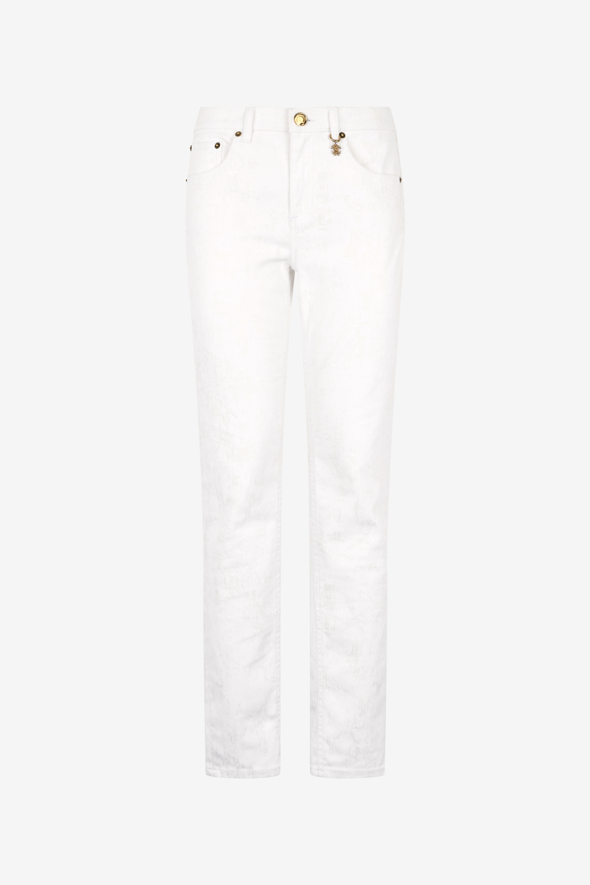 Roberto Cavalli Women's White Slim Fit Denim Trousers - Ready To Wear