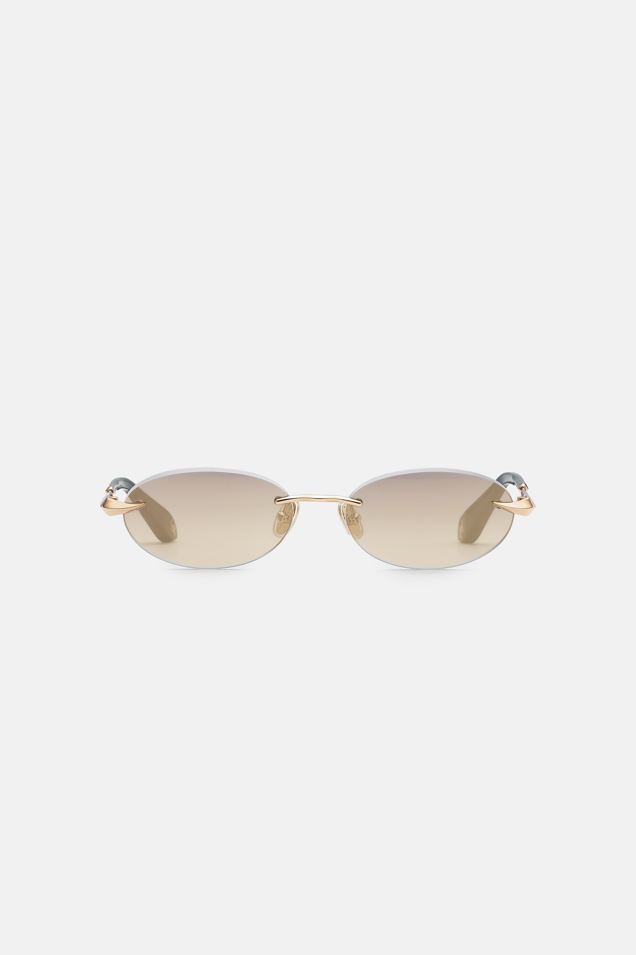 Roberto Cavalli Oval Rimless Sunglasses In Gold