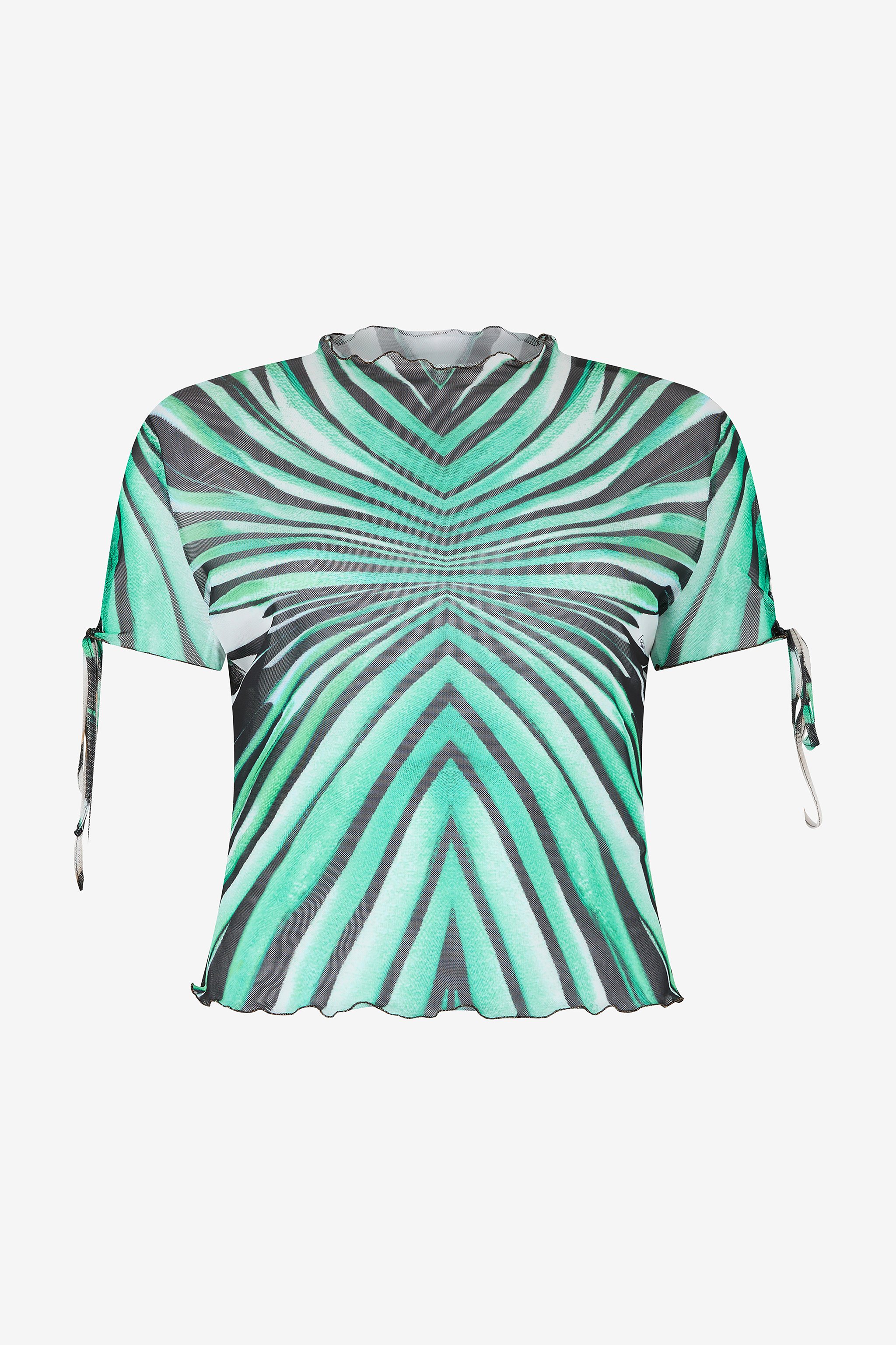 Roberto Cavalli Ray Of Sea Print Cropped T-shirt