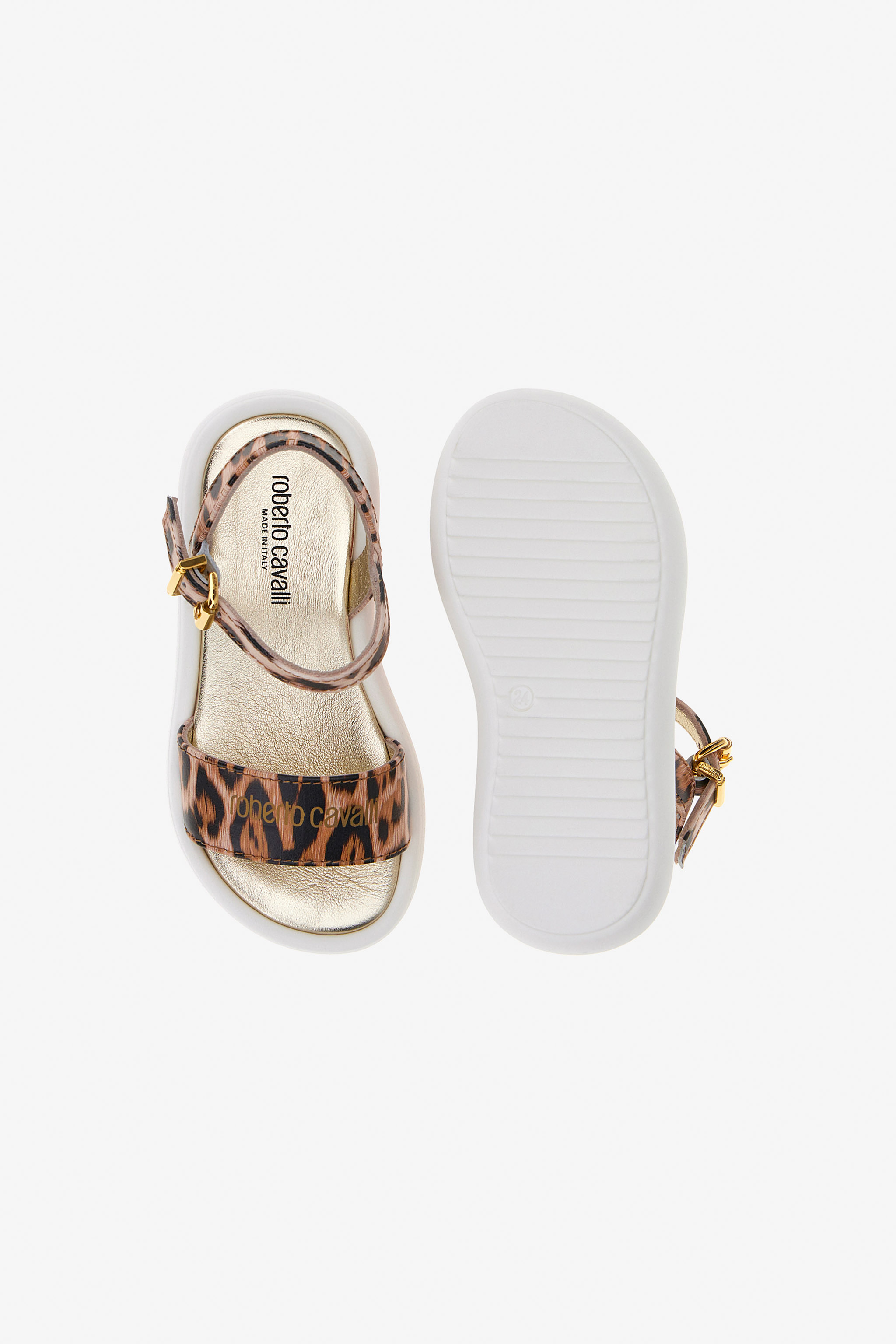 Roberto Cavalli Rc Logo Sandals In Brown