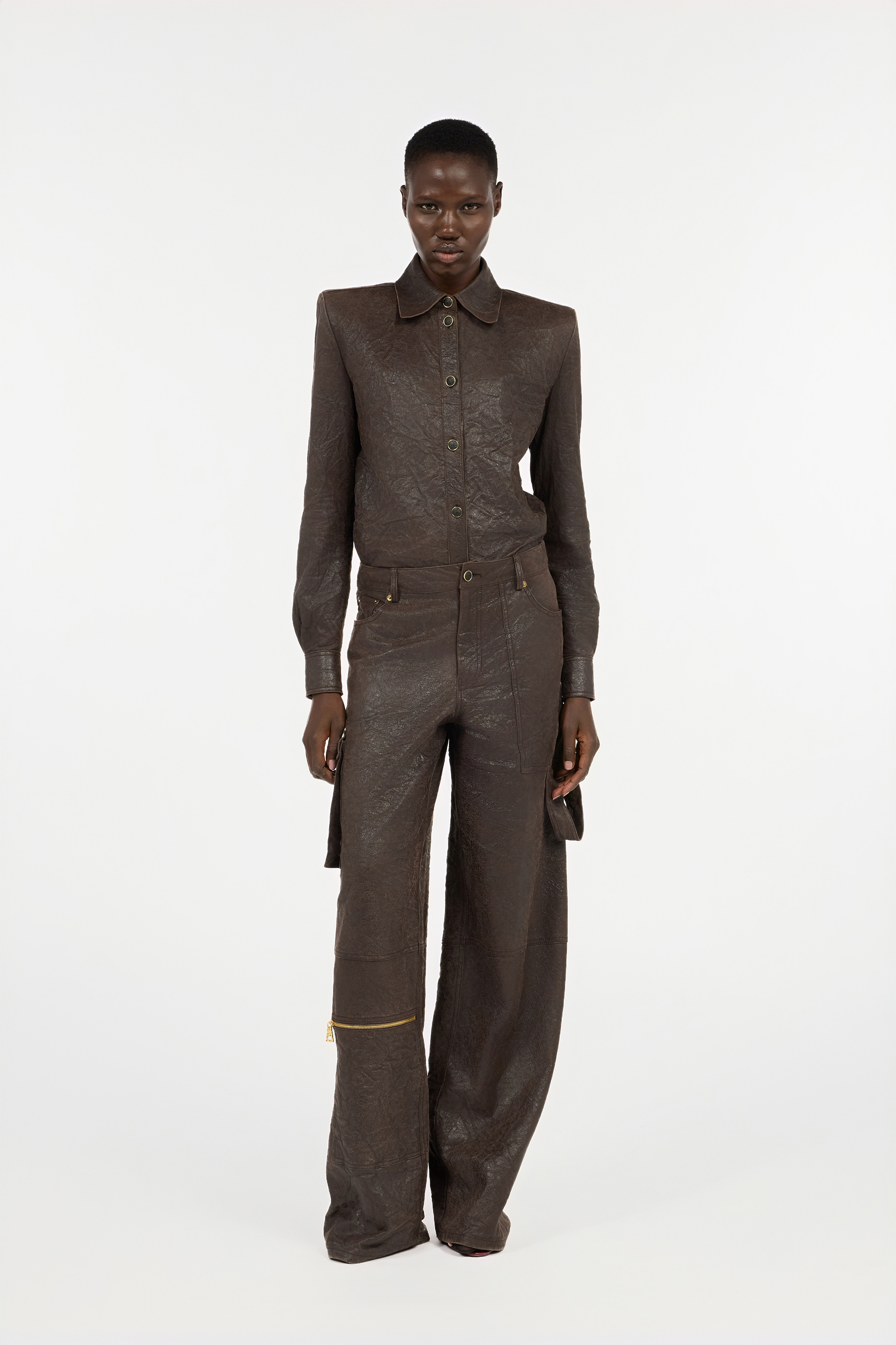 Dark Brown Leather Shirt