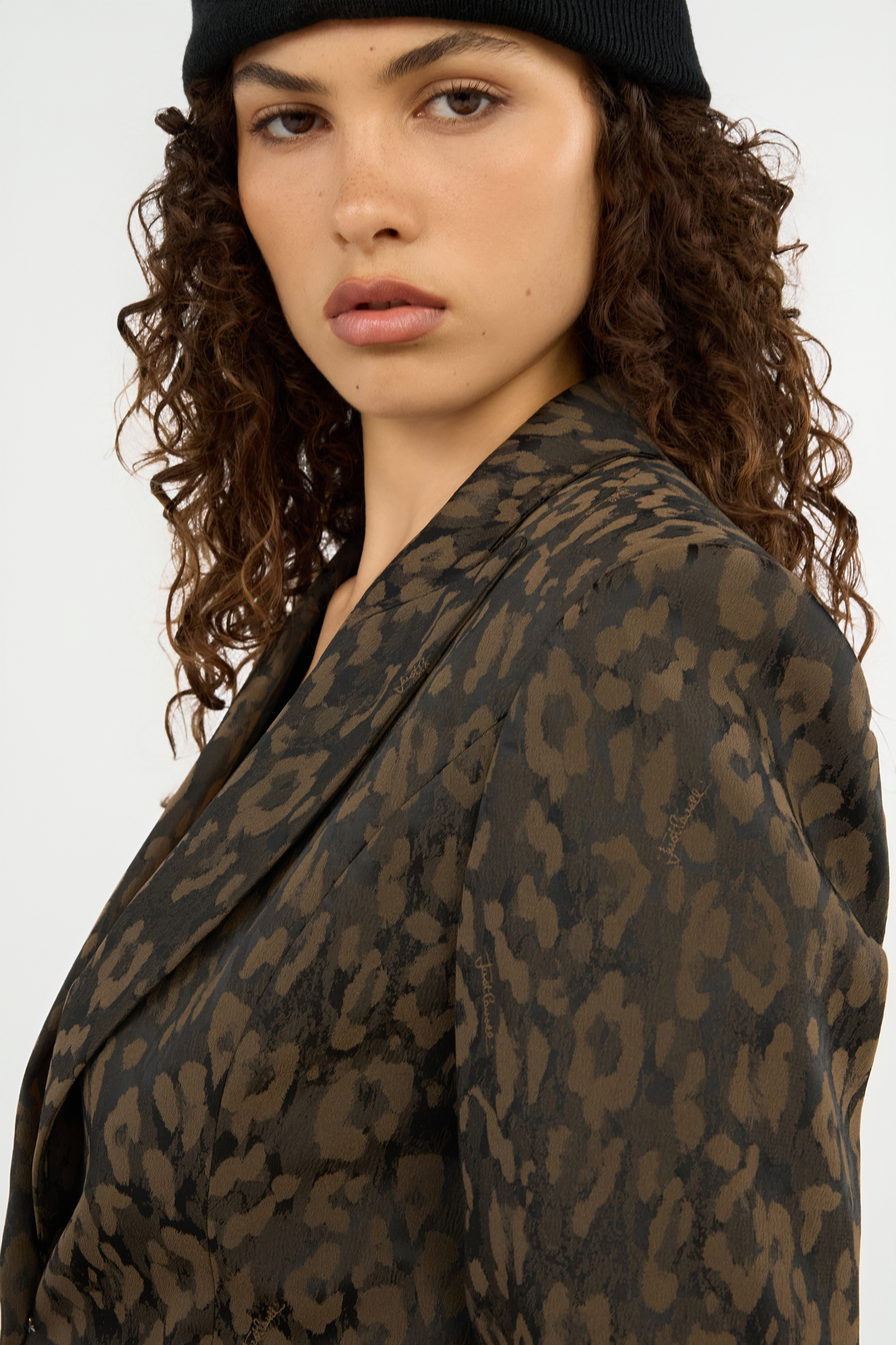 Roberto Cavalli Leopard Print Jacket Blazer In Brown