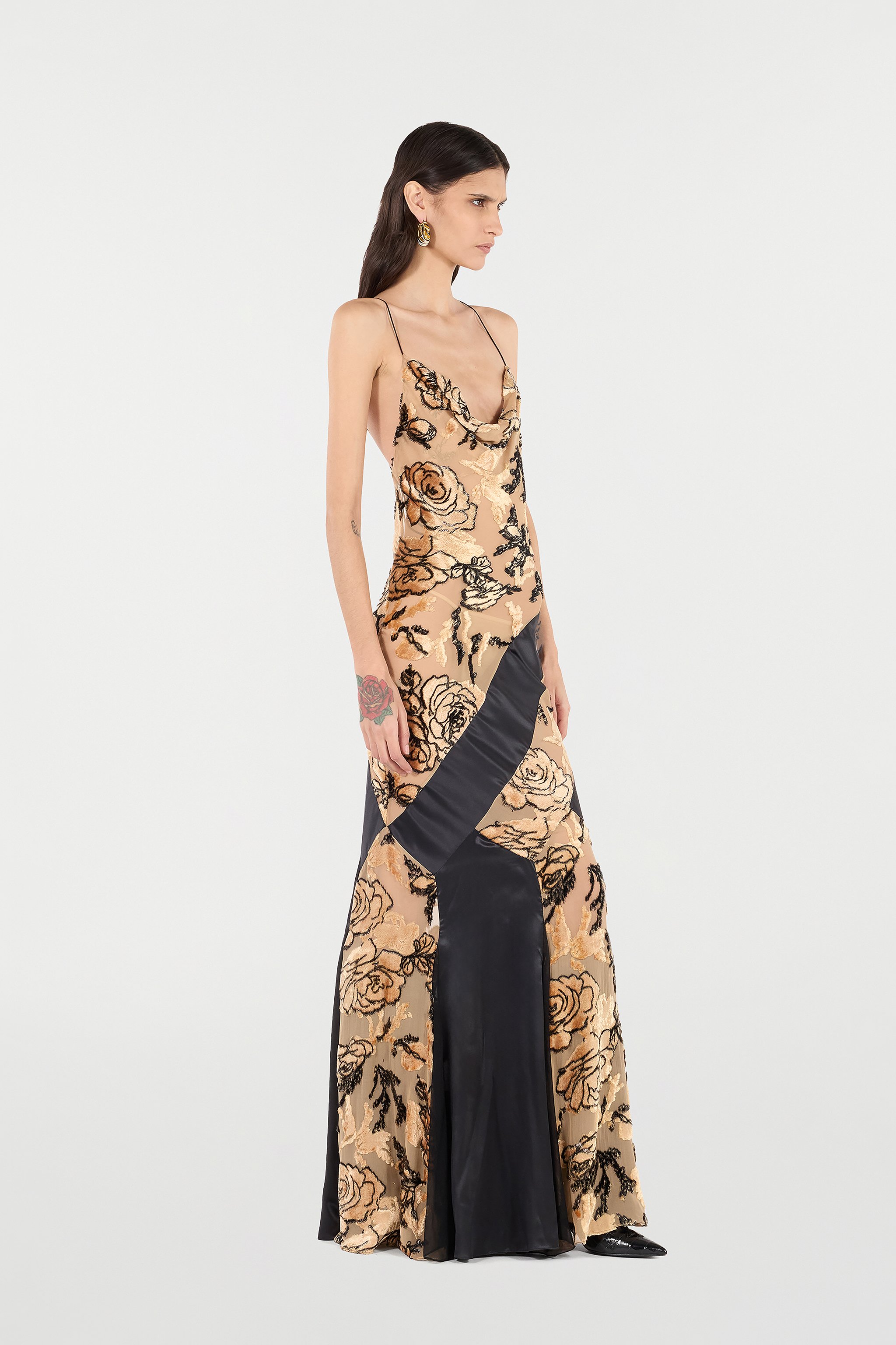 Roberto Cavalli Kleid Im Stil Eines Unterkleids Mit Rosenmotiv In Multi