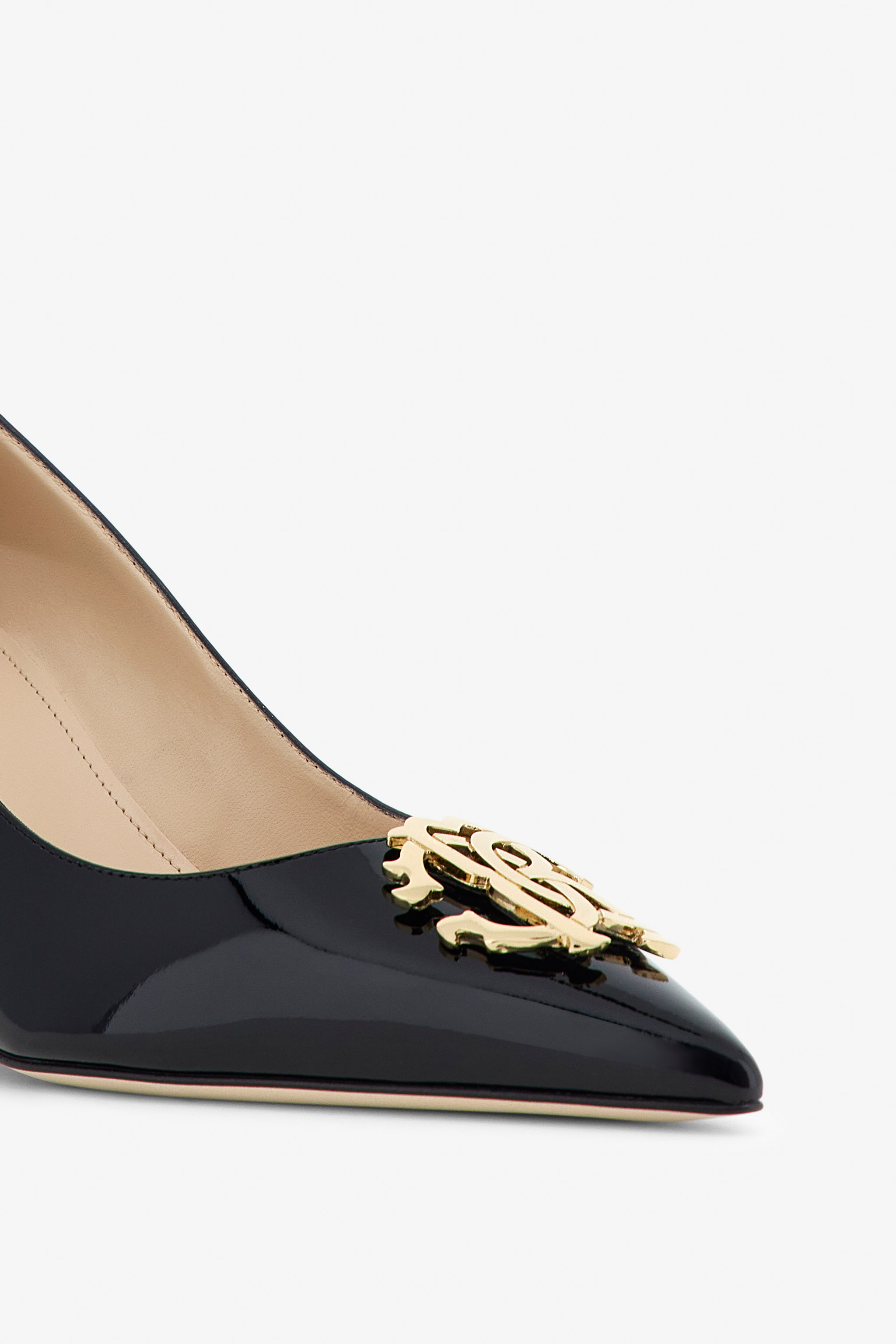 Roberto Cavalli Pumps With Monogram In Black