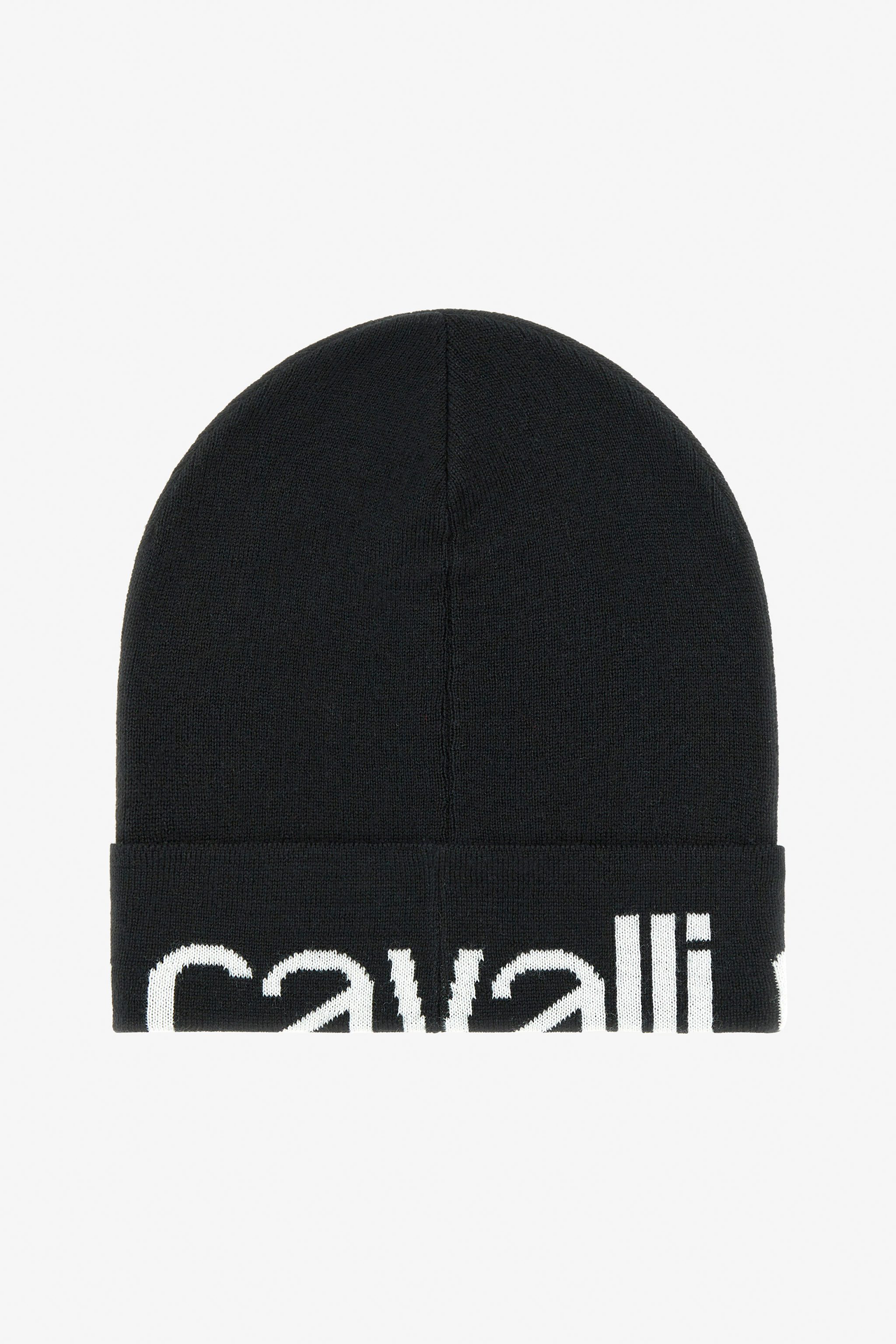 ROBERTO CAVALLI WOOL BLEND BEANIE WITH LOGO