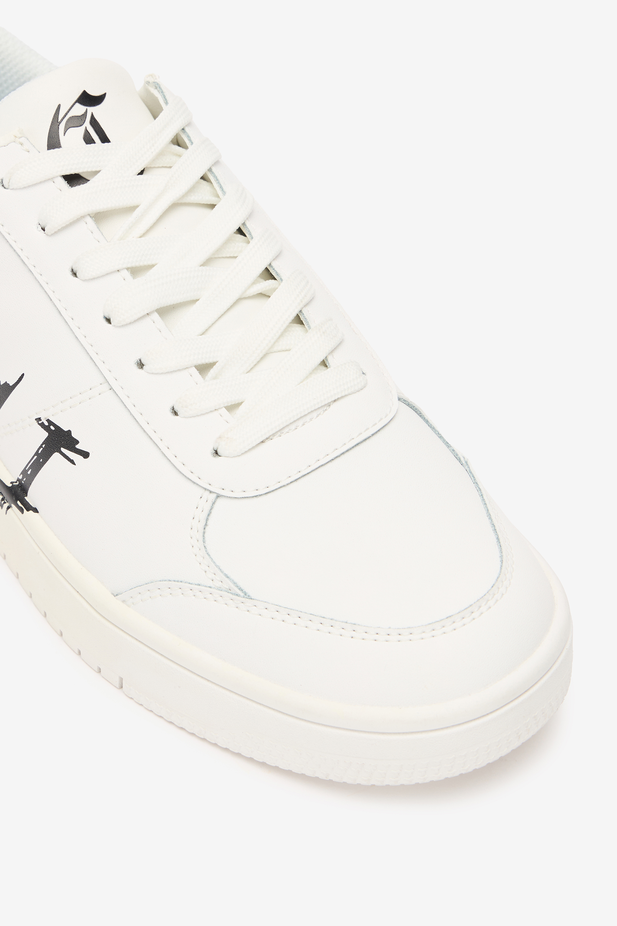 Roberto Cavalli Graffiti Logo Sneakers In White