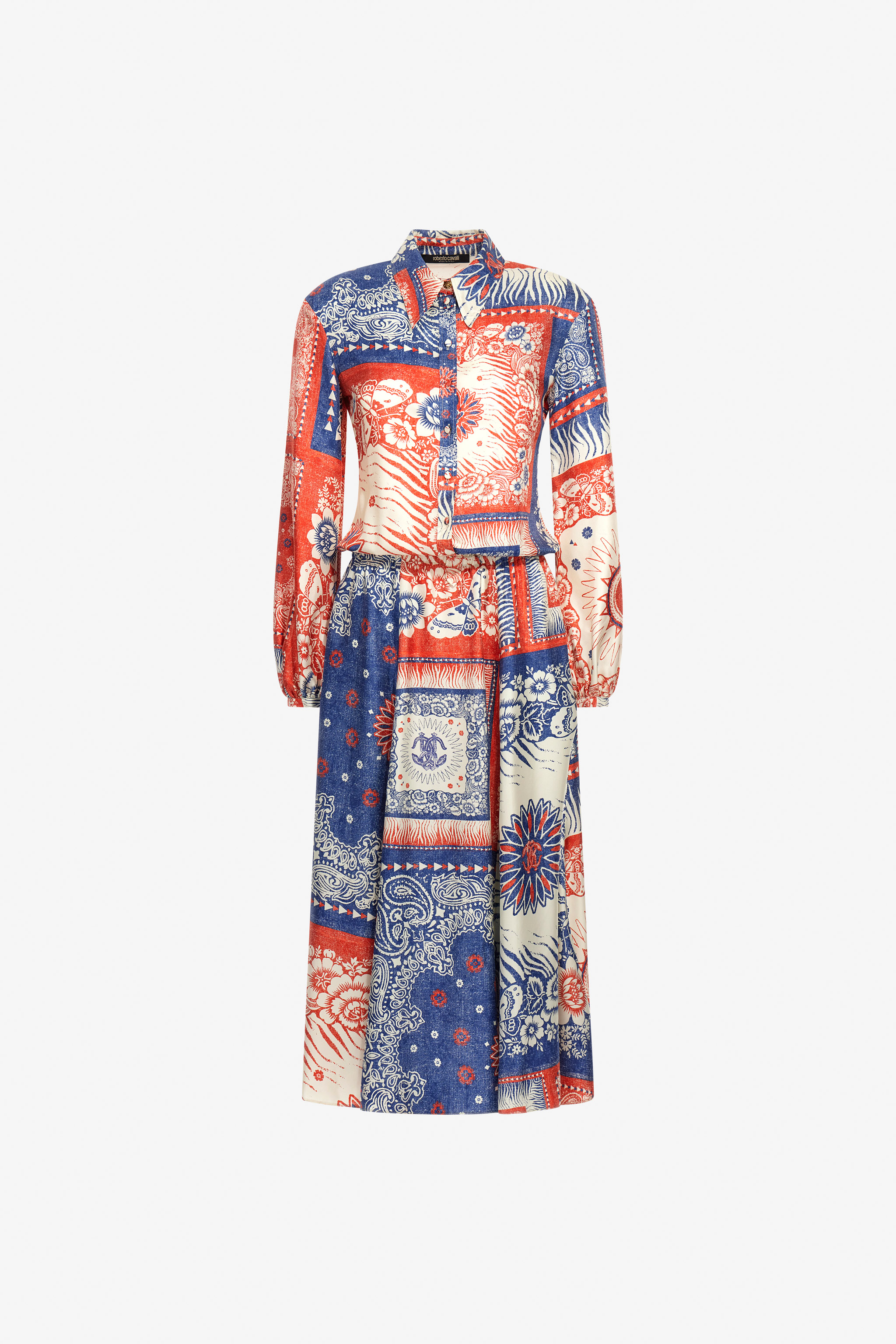 Roberto Cavalli Women's Blue Bandana Print Maxi Dress - Dresses