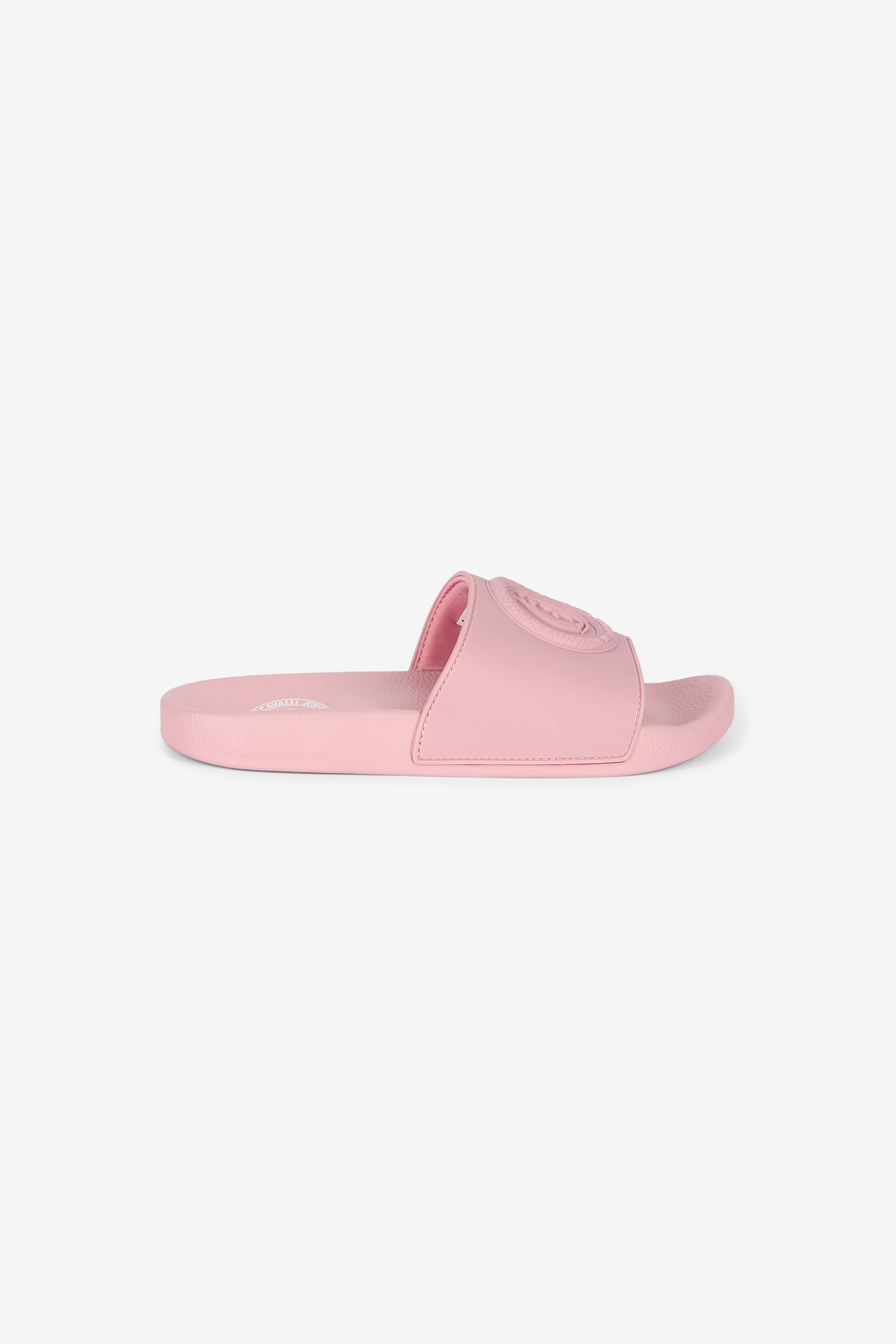 Roberto Cavalli Women's Pink Sliders With Jc Monogram And Logo - Shoes