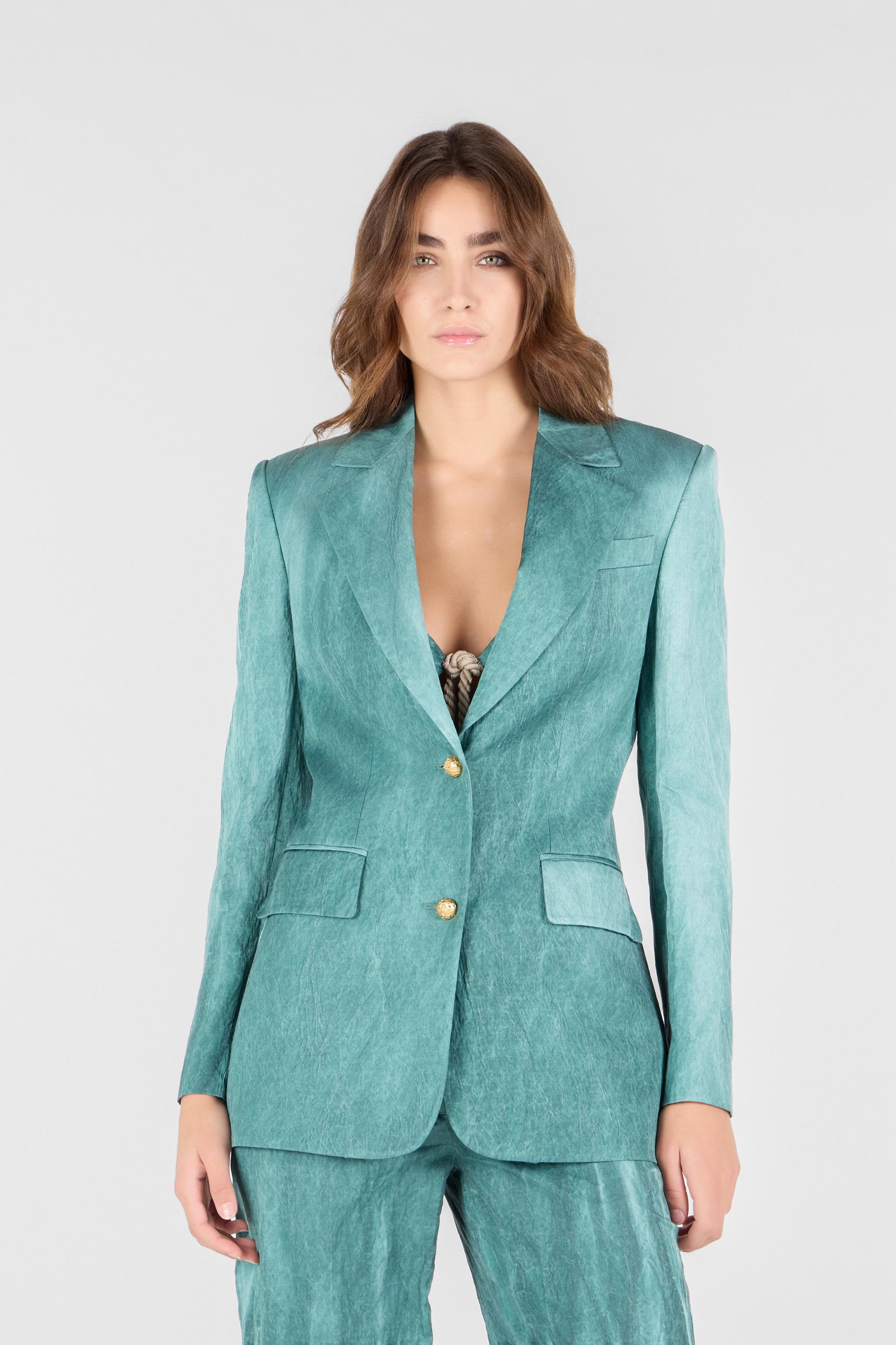 Roberto Cavalli Abstract-pattern Blazer In Acqua