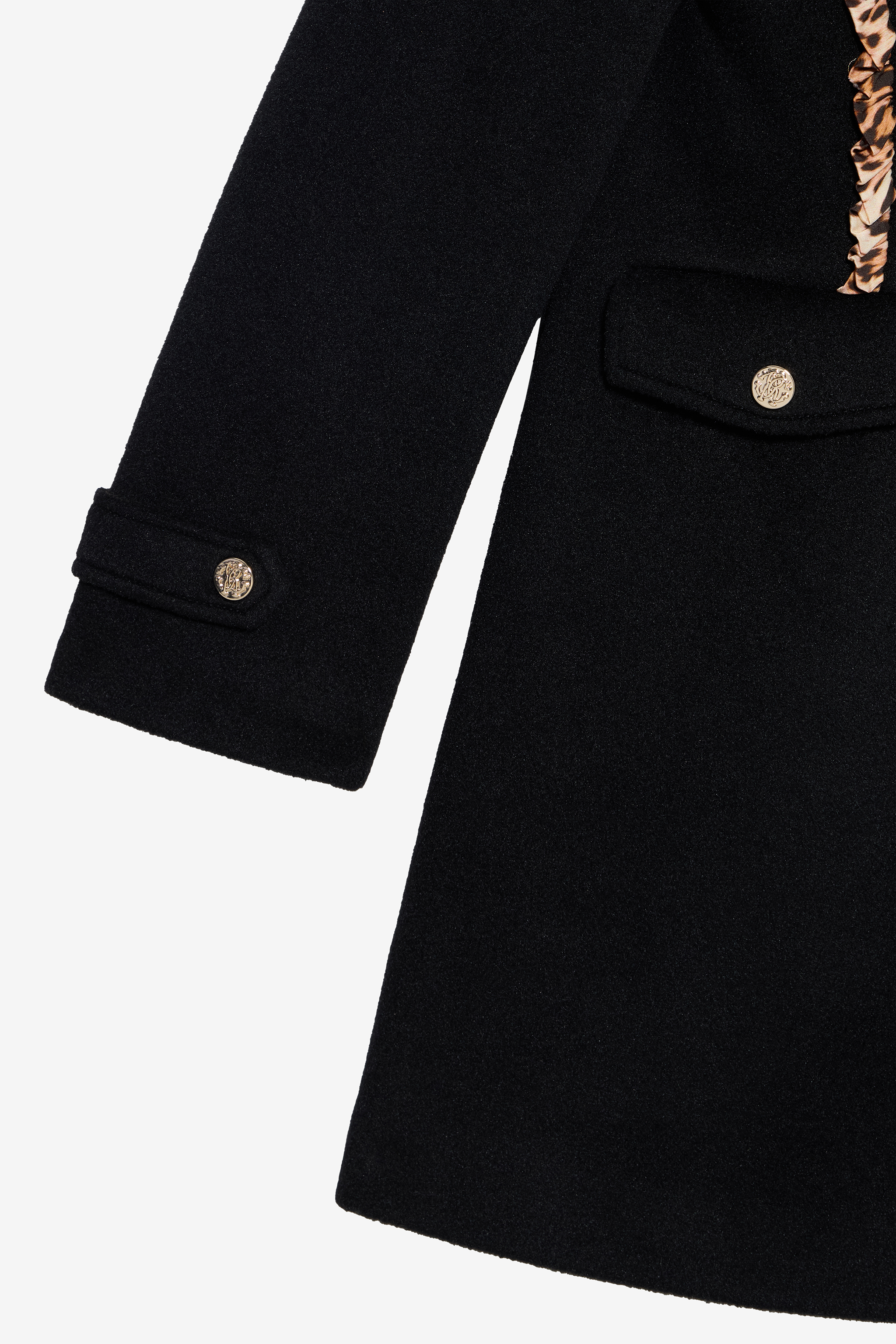 Black Coat with Animalier Inserts