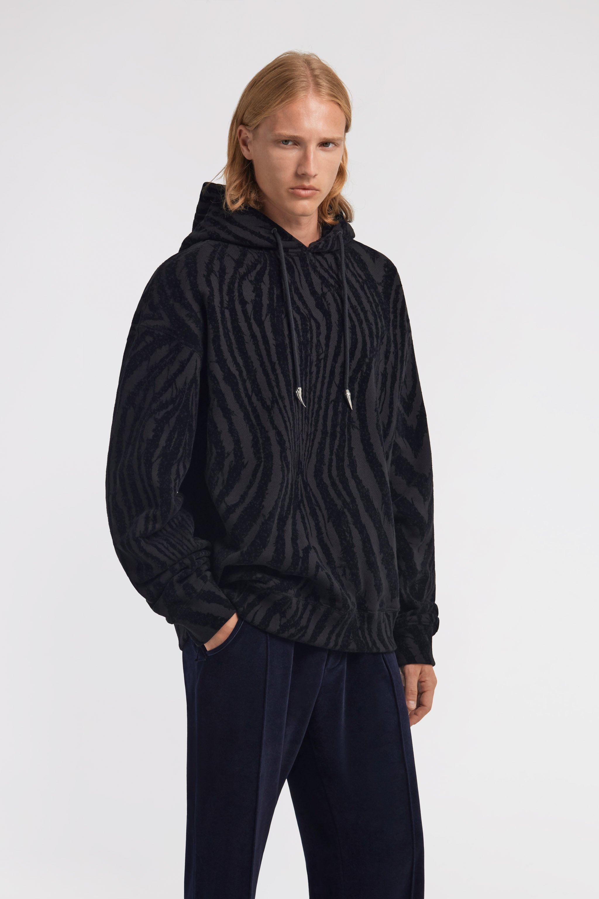 Roberto Cavalli Zebra Print Sweatshirt In Black