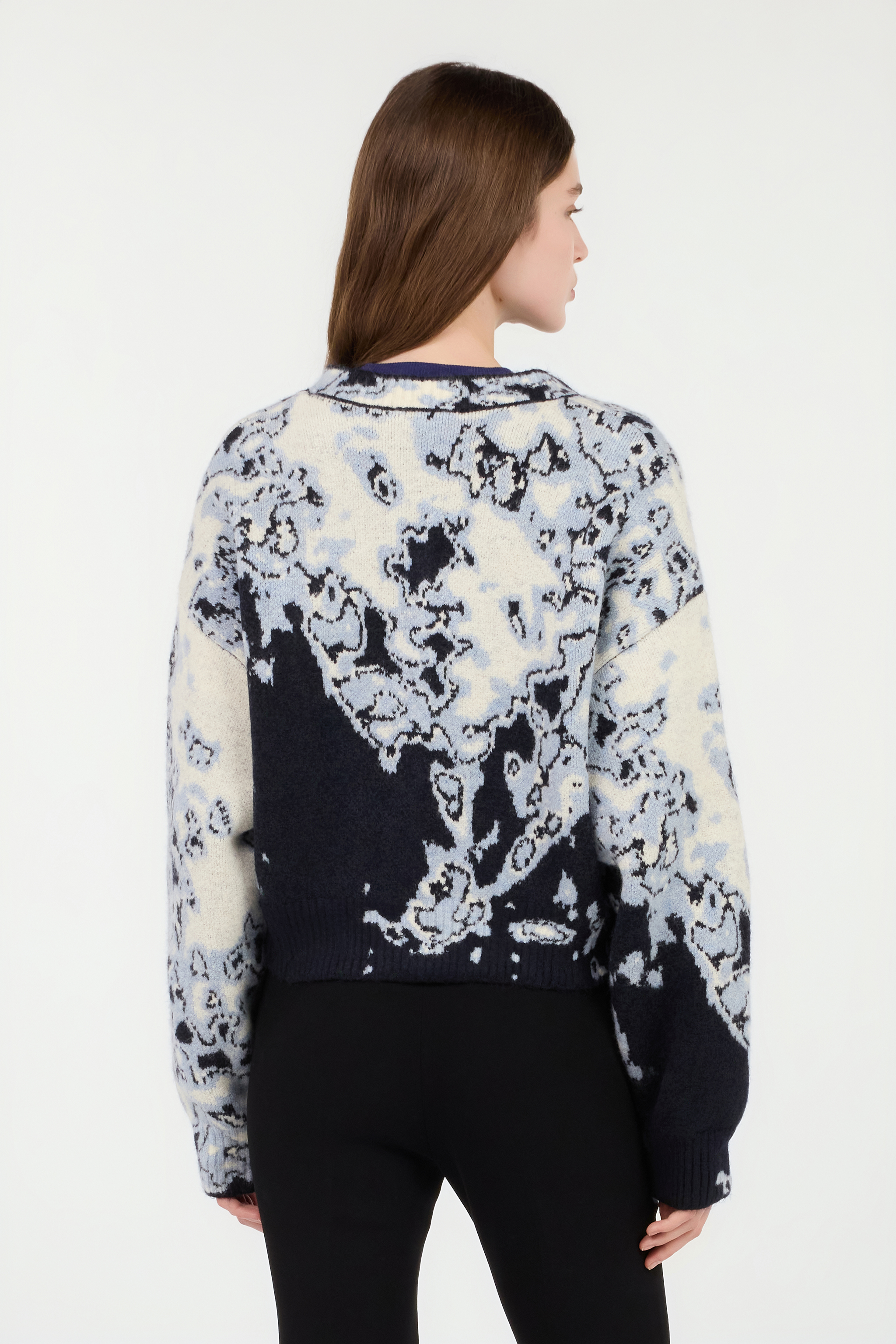 Roberto Cavalli Abstract Jacquard Cardigan In Black