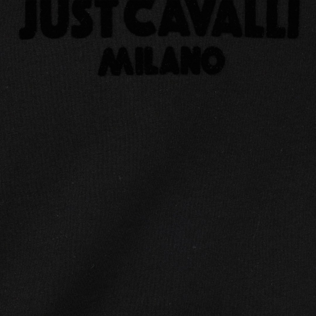 Roberto Cavalli T-shirt With Jc Monogram And Contrasting Topstitching In Black