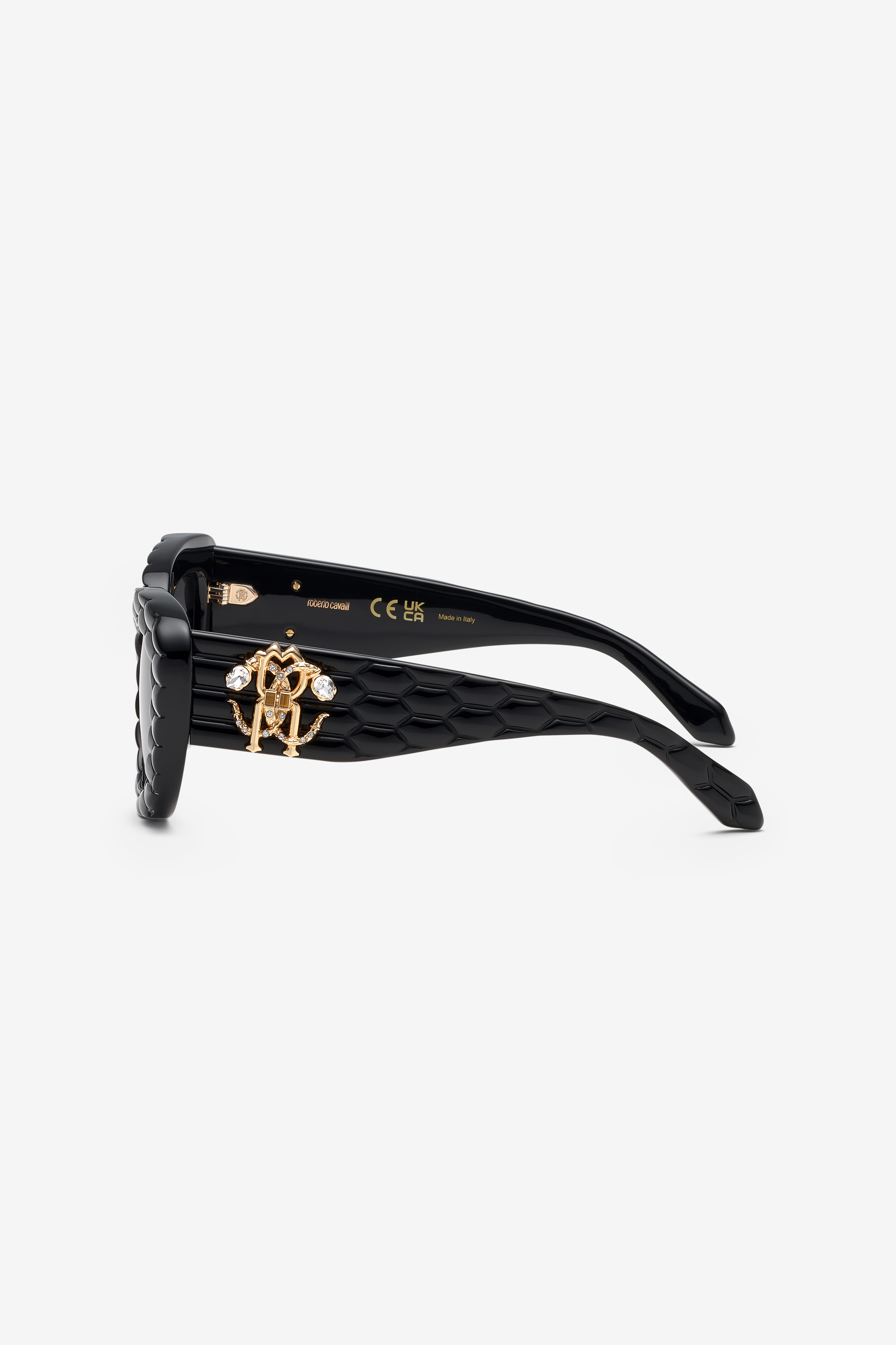ROBERTO CAVALLI SONNENBRILLE MIT BREITER, AUFFÄLLIGER CAT-EYE-VORDERSEITE