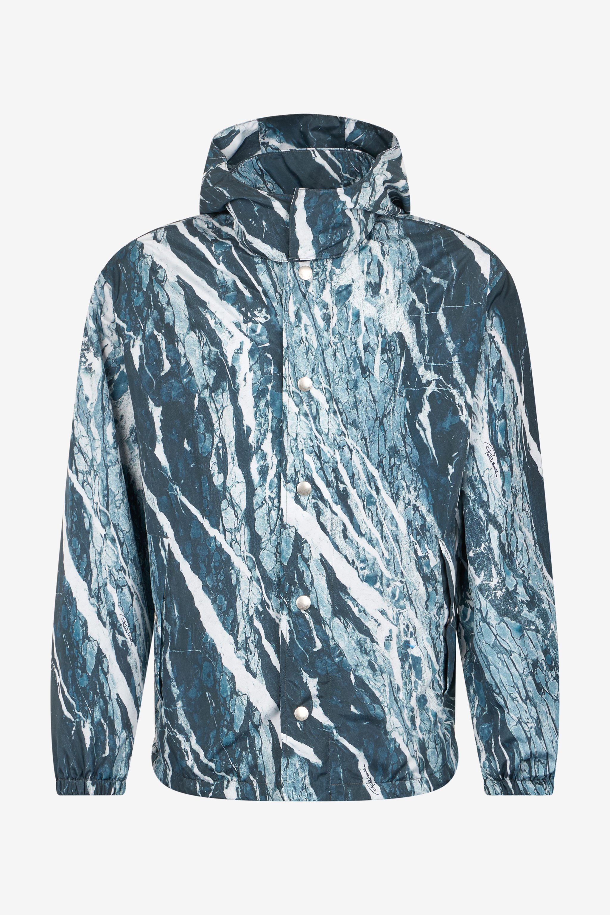 Roberto Cavalli Marble-print Bomber Jacket - Male Ready To Wear Dark Blue