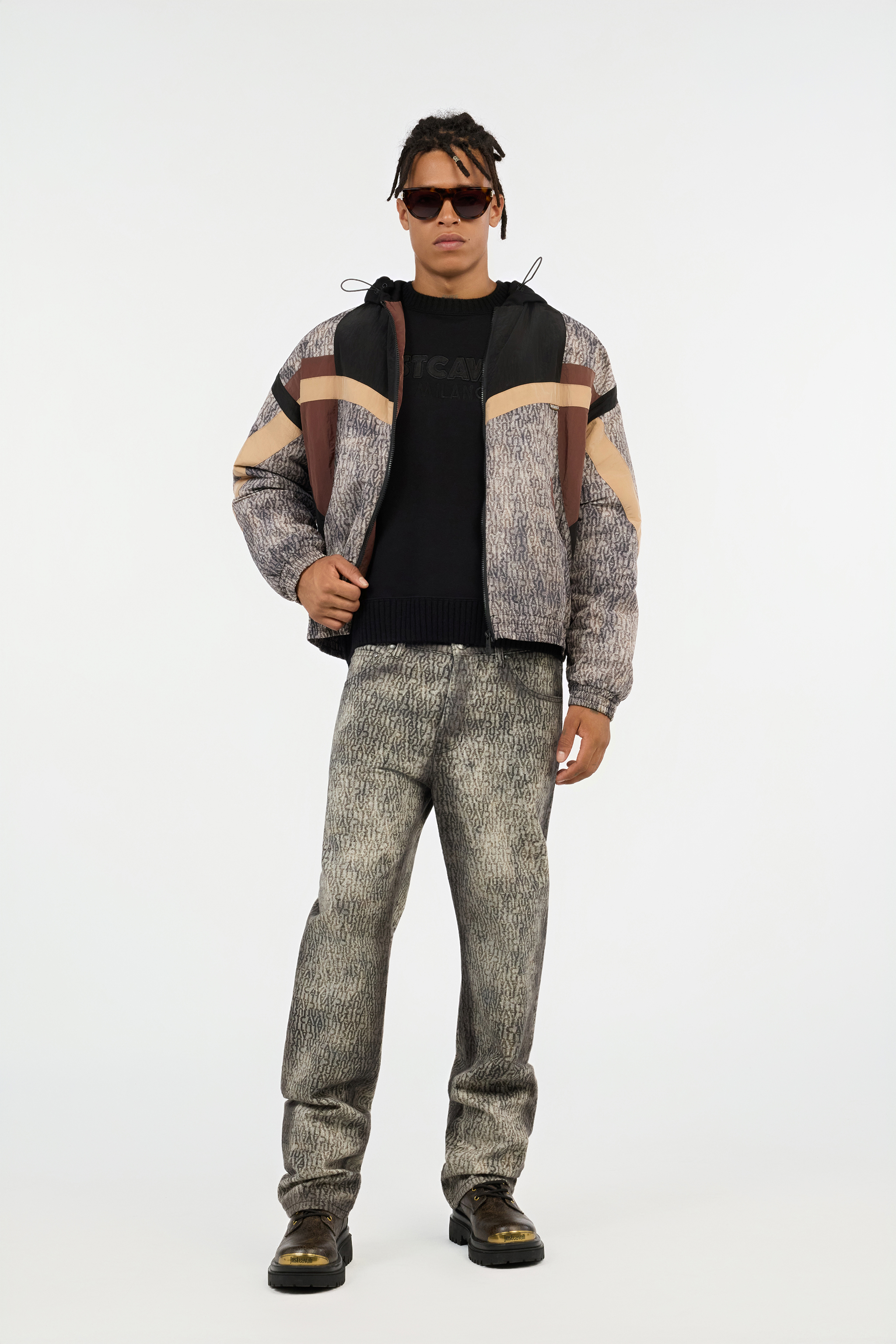 All-Over Logo Print Jeans