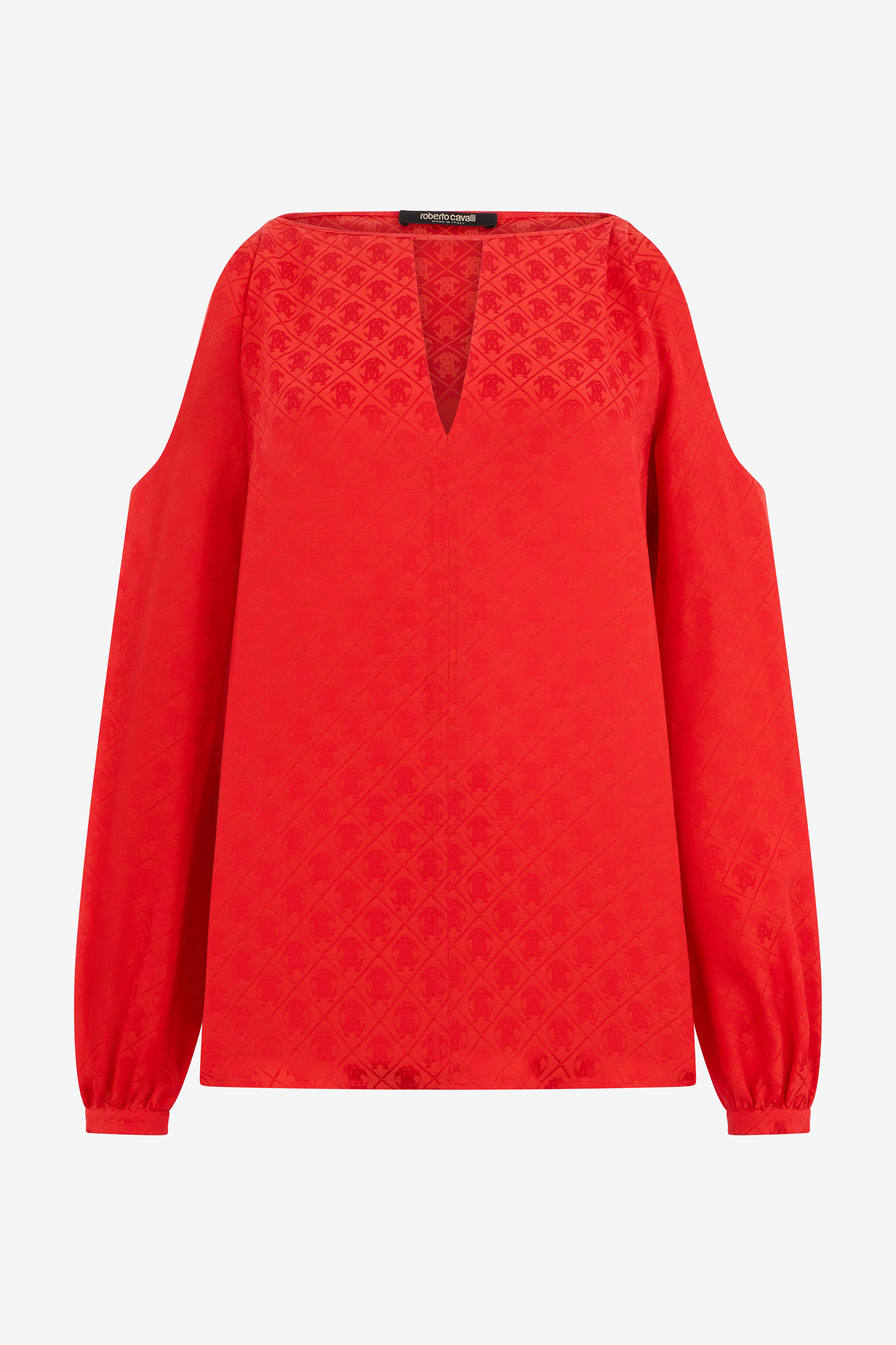 Roberto Cavalli Silk Blouse with RC Print