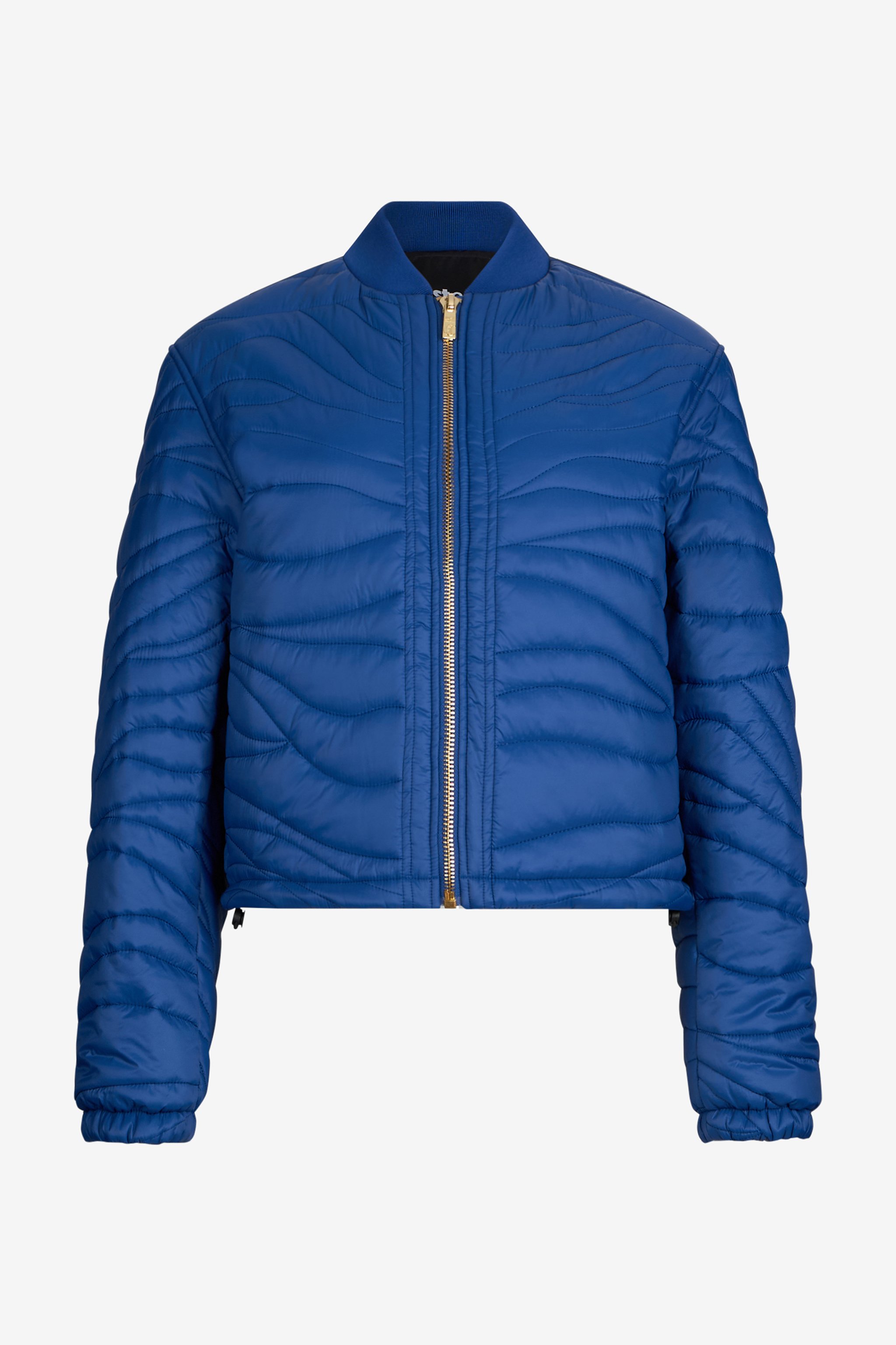Roberto Cavalli Blue Quilted Bomber Jacket