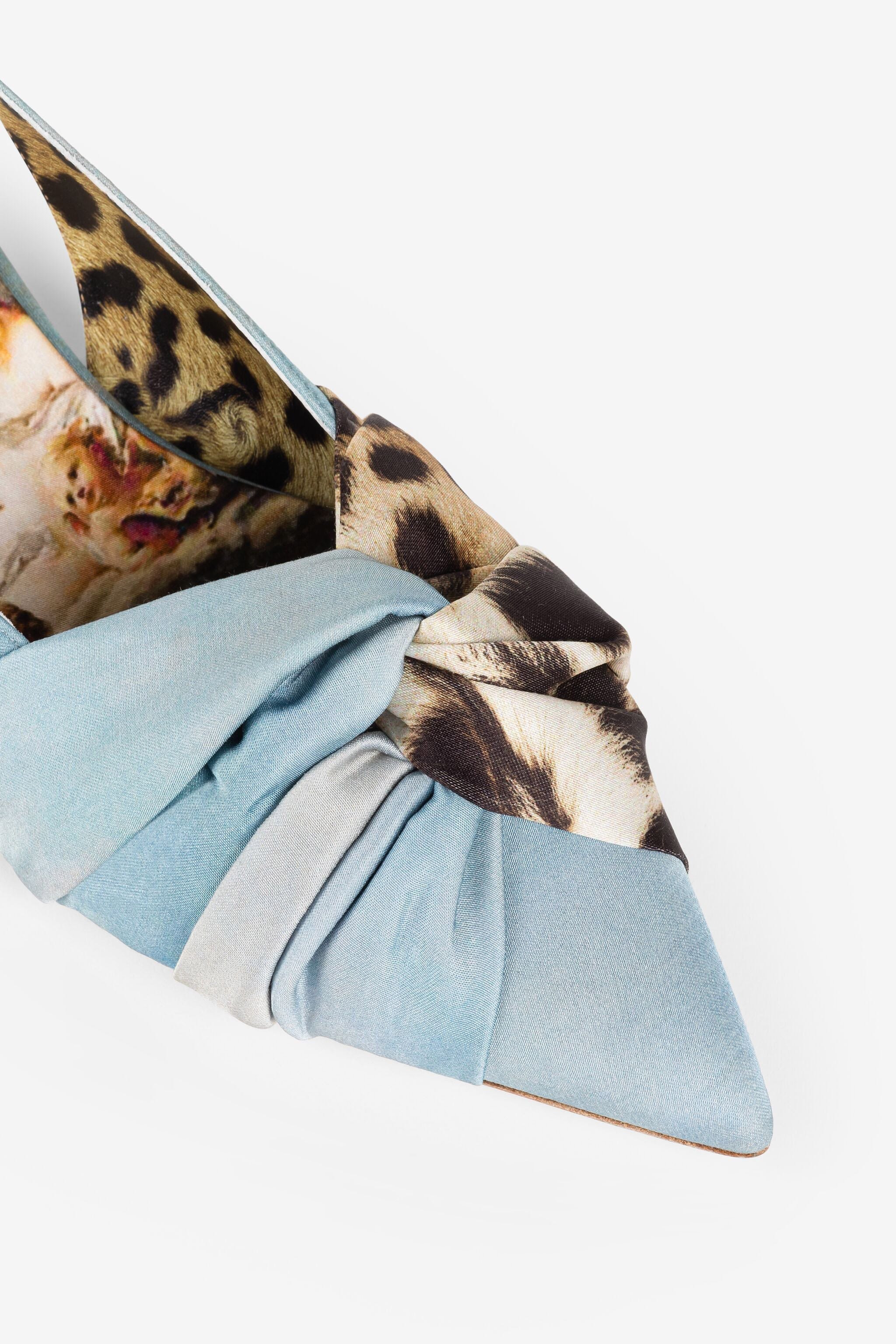 Roberto Cavalli Graphic-print Slingback Ballerinas In Light Blue