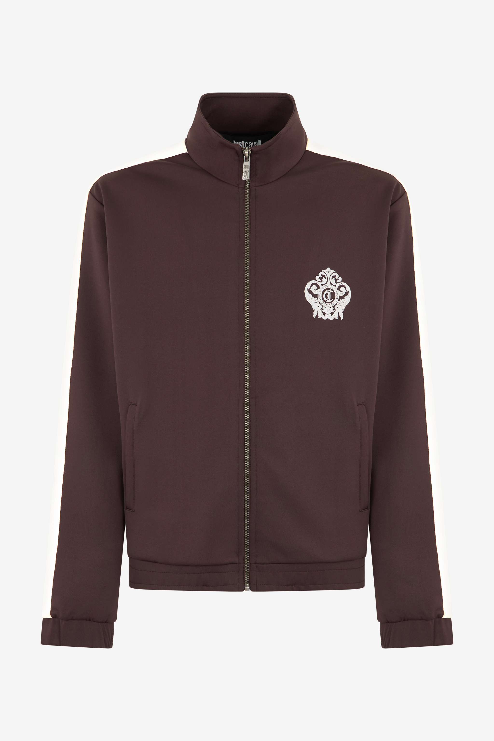 Roberto Cavalli Brown Zip Hoodie