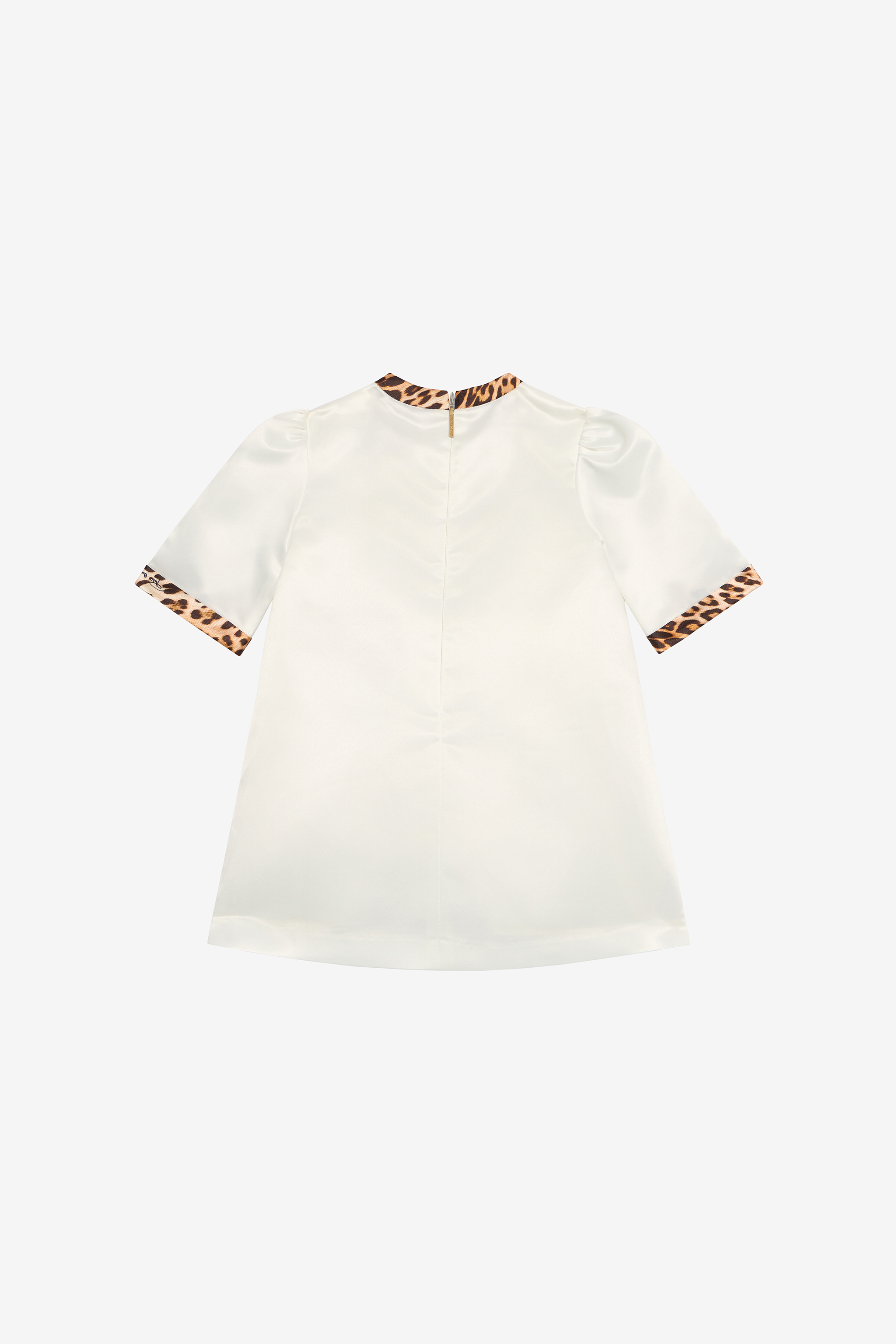 Roberto Cavalli Milk White Dress With Jaguar Skin Inserts In Neutral