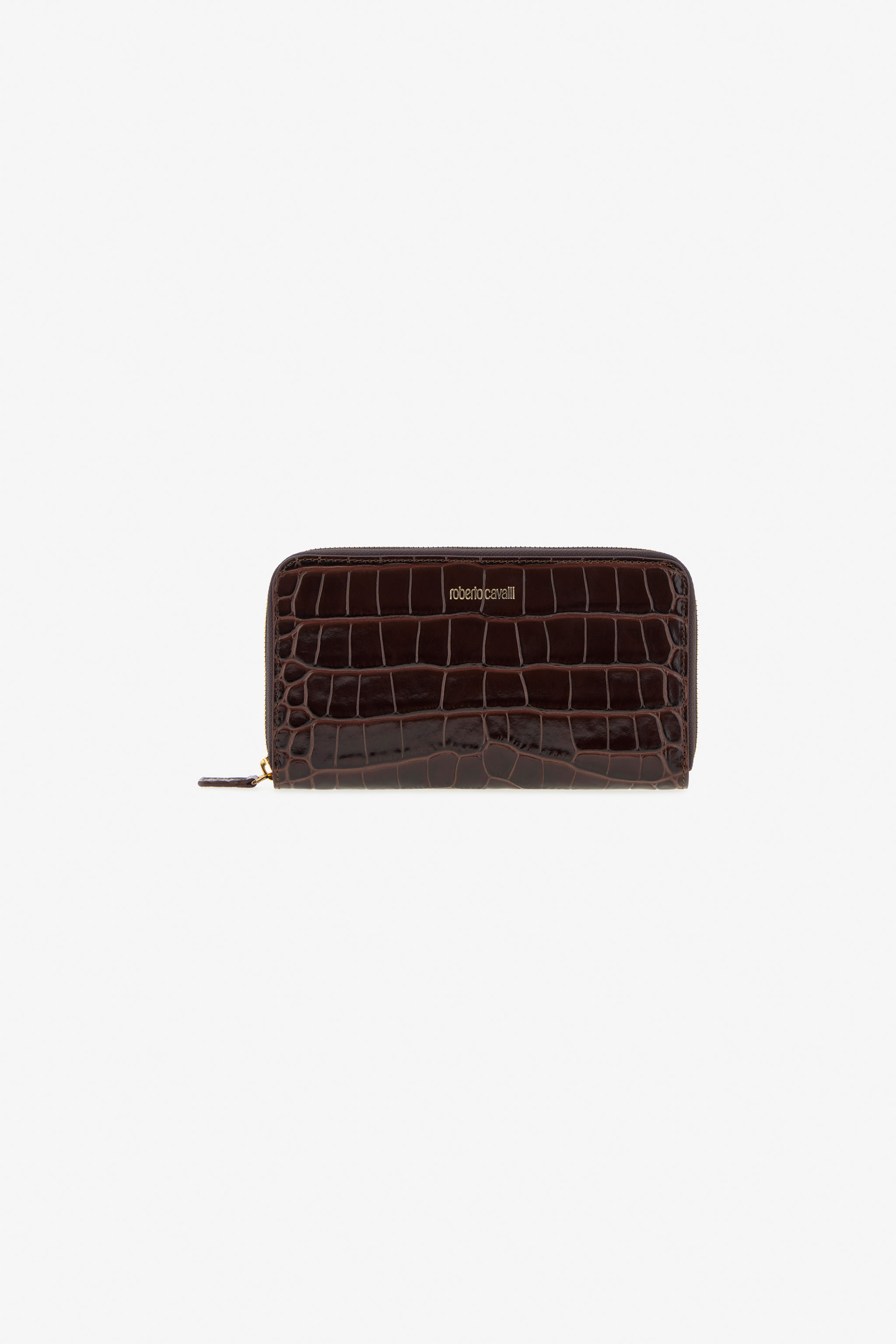 Roberto Cavalli Women's Brown Croc-Effect Wallet - Accessories