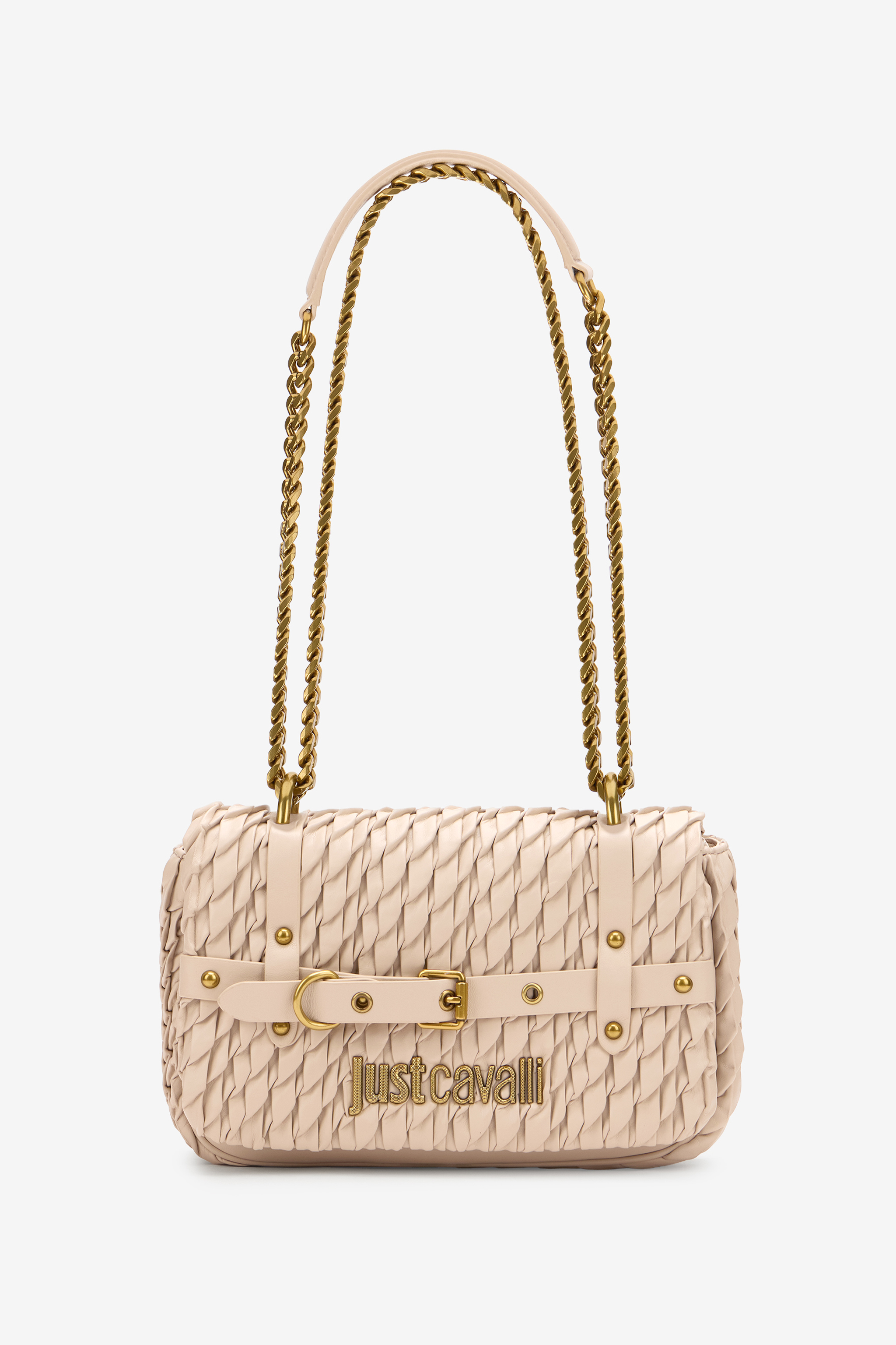 Roberto Cavalli Women's Beige Shoulder Bag - Bags Shifting Sand