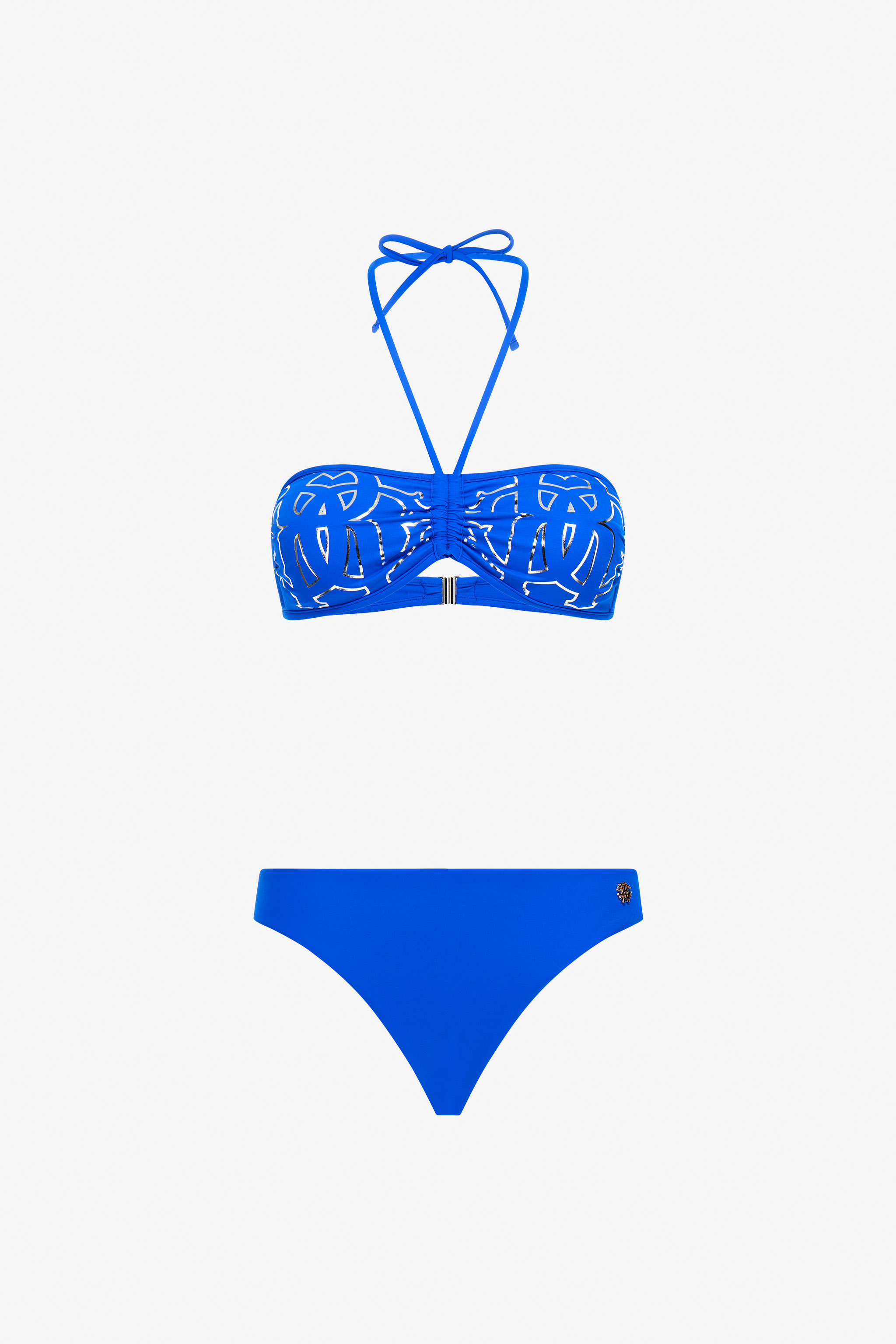 ROBERTO CAVALLI BLAU BIKINI MIT LOGO MONOGRAM RC 