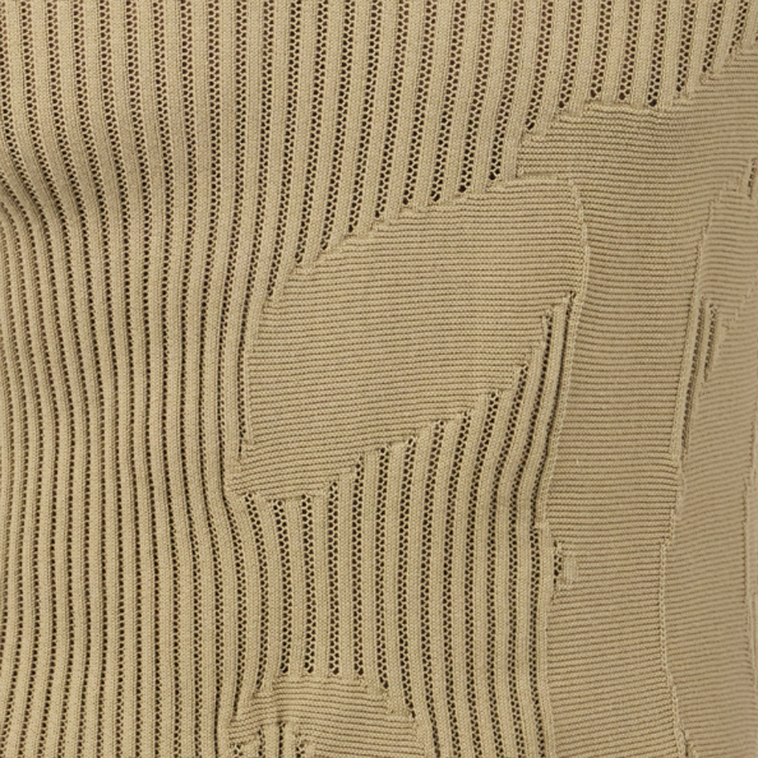 Roberto Cavalli Openwork Knit T-shirt In Light Brown