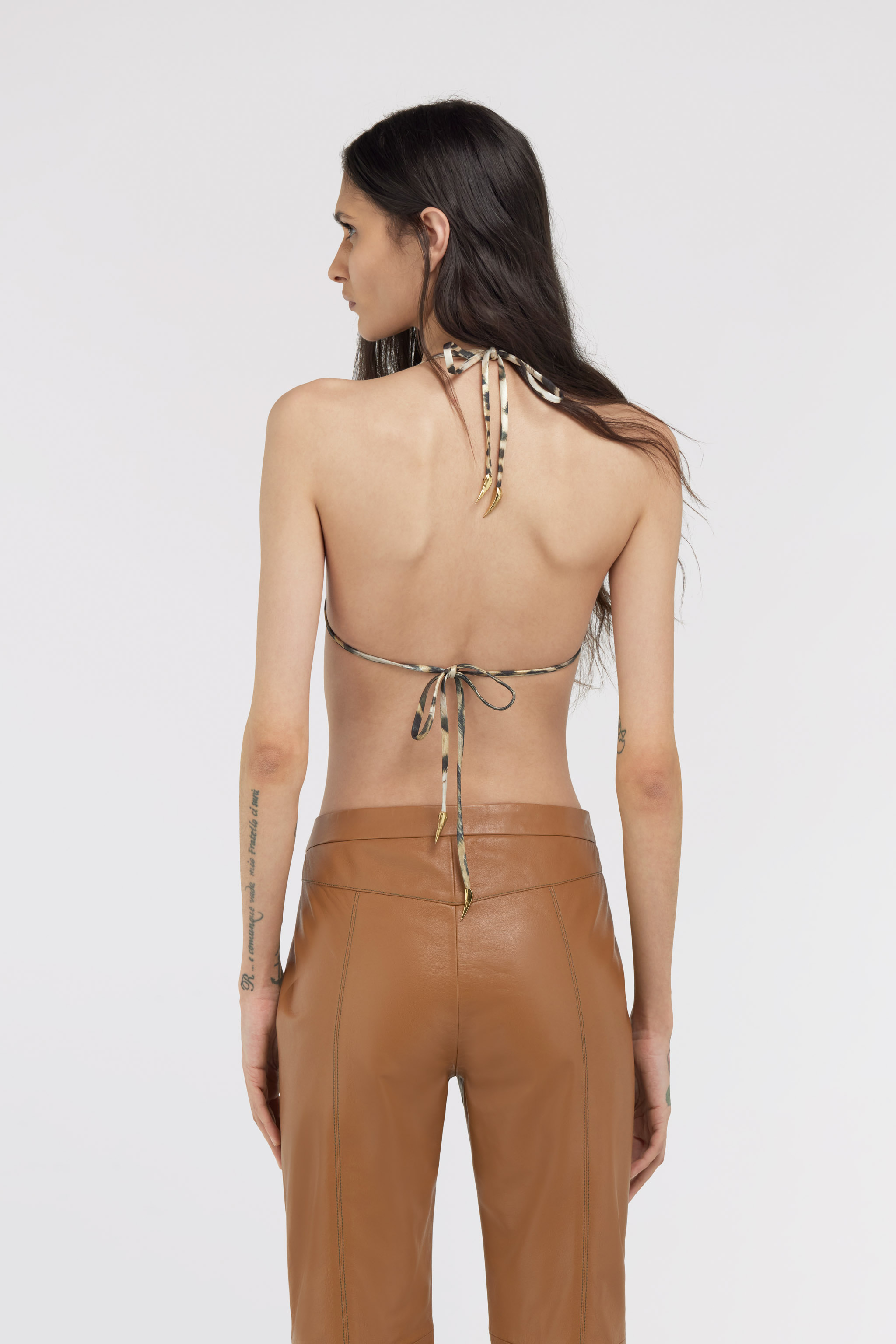 ROBERTO CAVALLI JAGUAR SKIN TOP BIKINI 