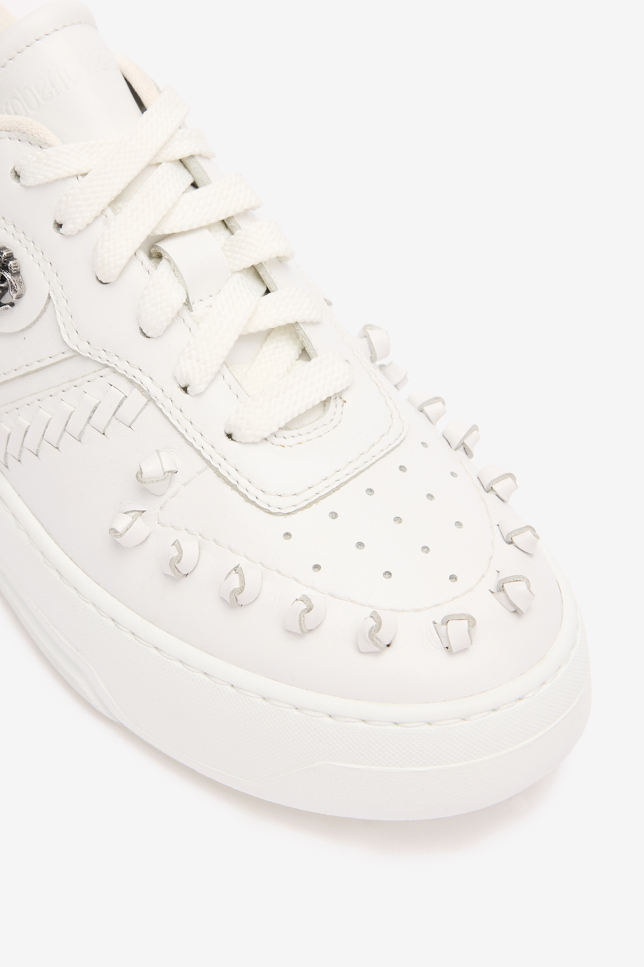 Roberto Cavalli Sneakers With Embossed Inserts In White