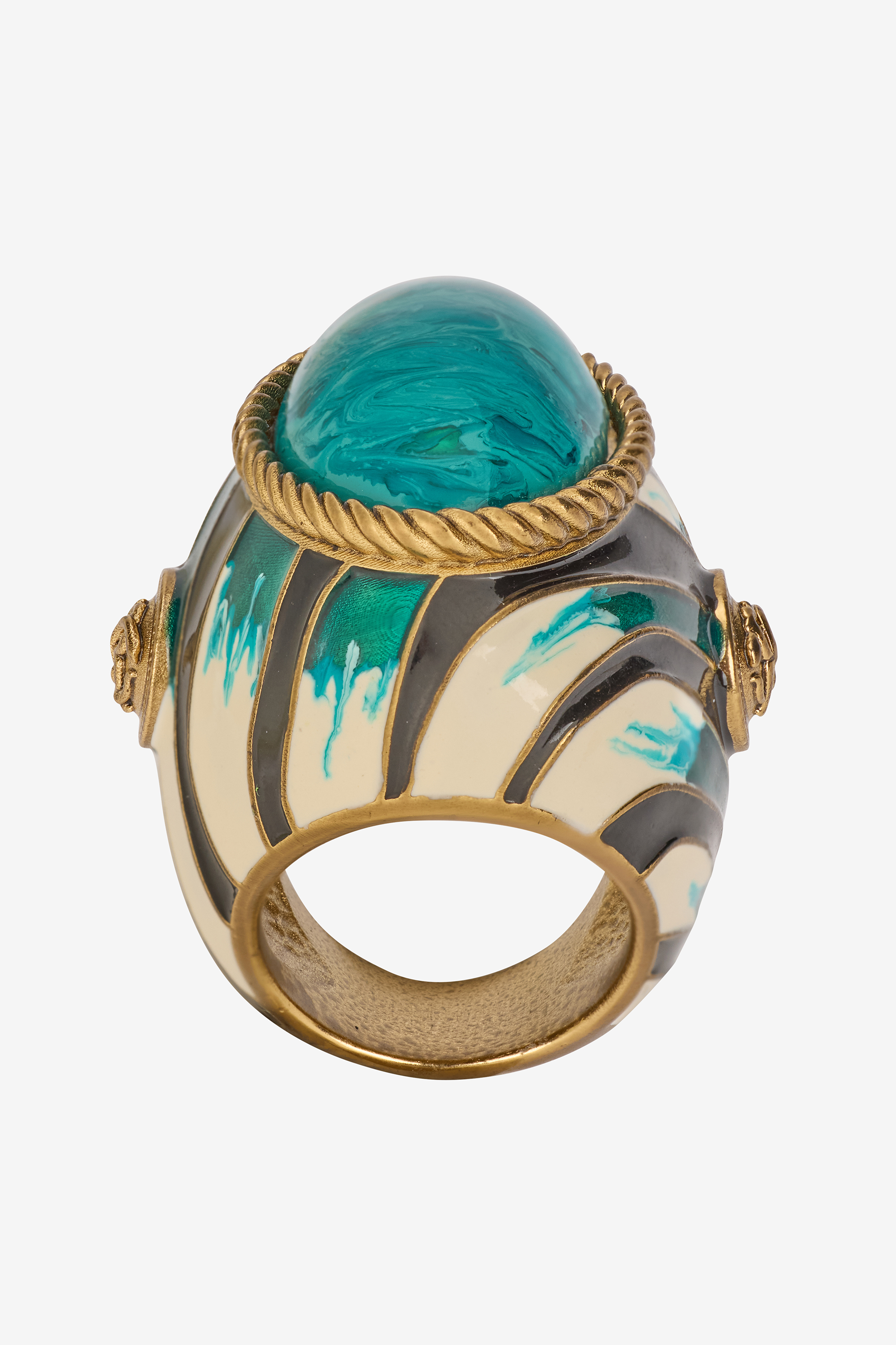 Roberto Cavalli Women's Light/Blue Ray Of Sea Print Ring