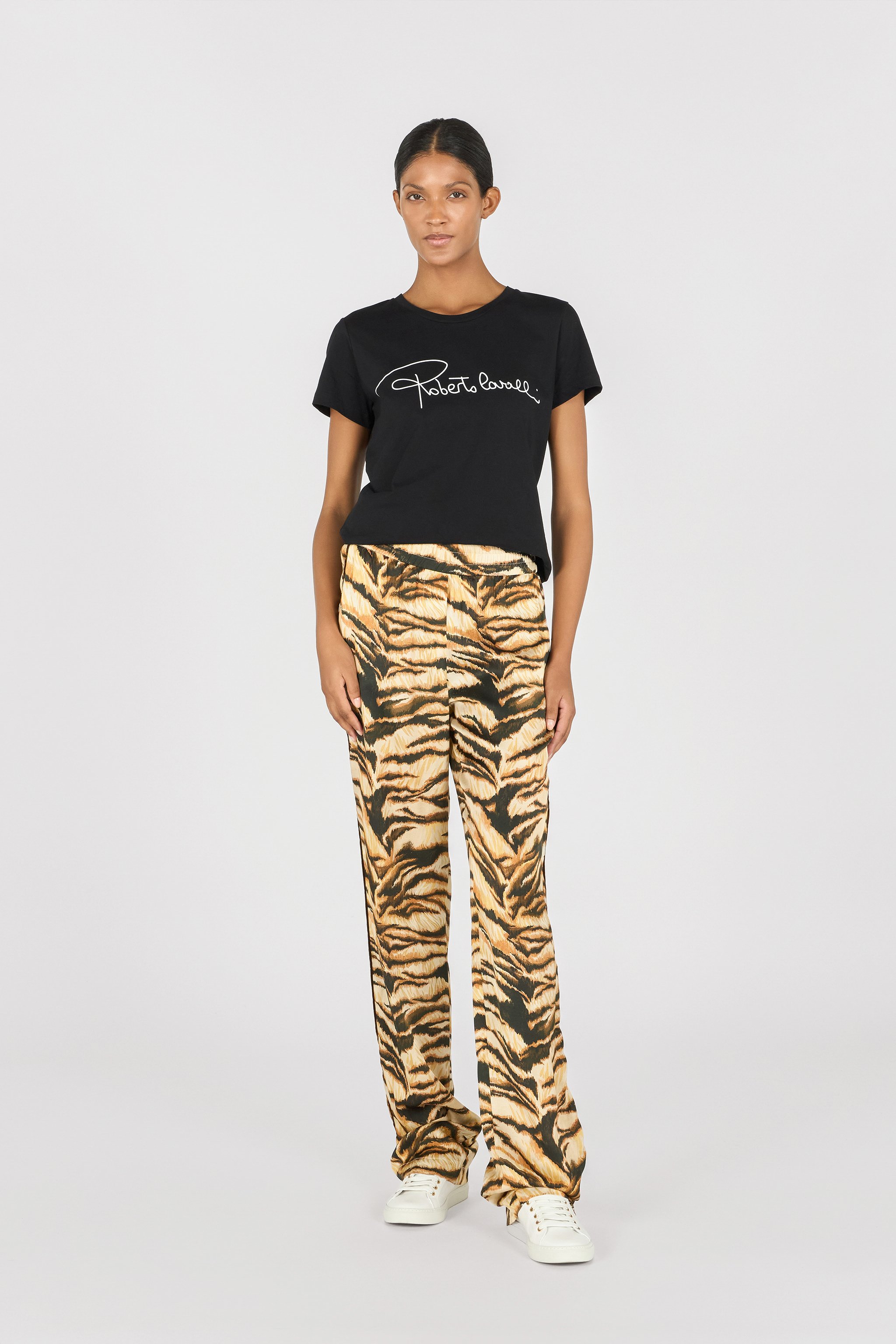 ROBERTO CAVALLI T-SHIRT MIT SCHRIFTZUG