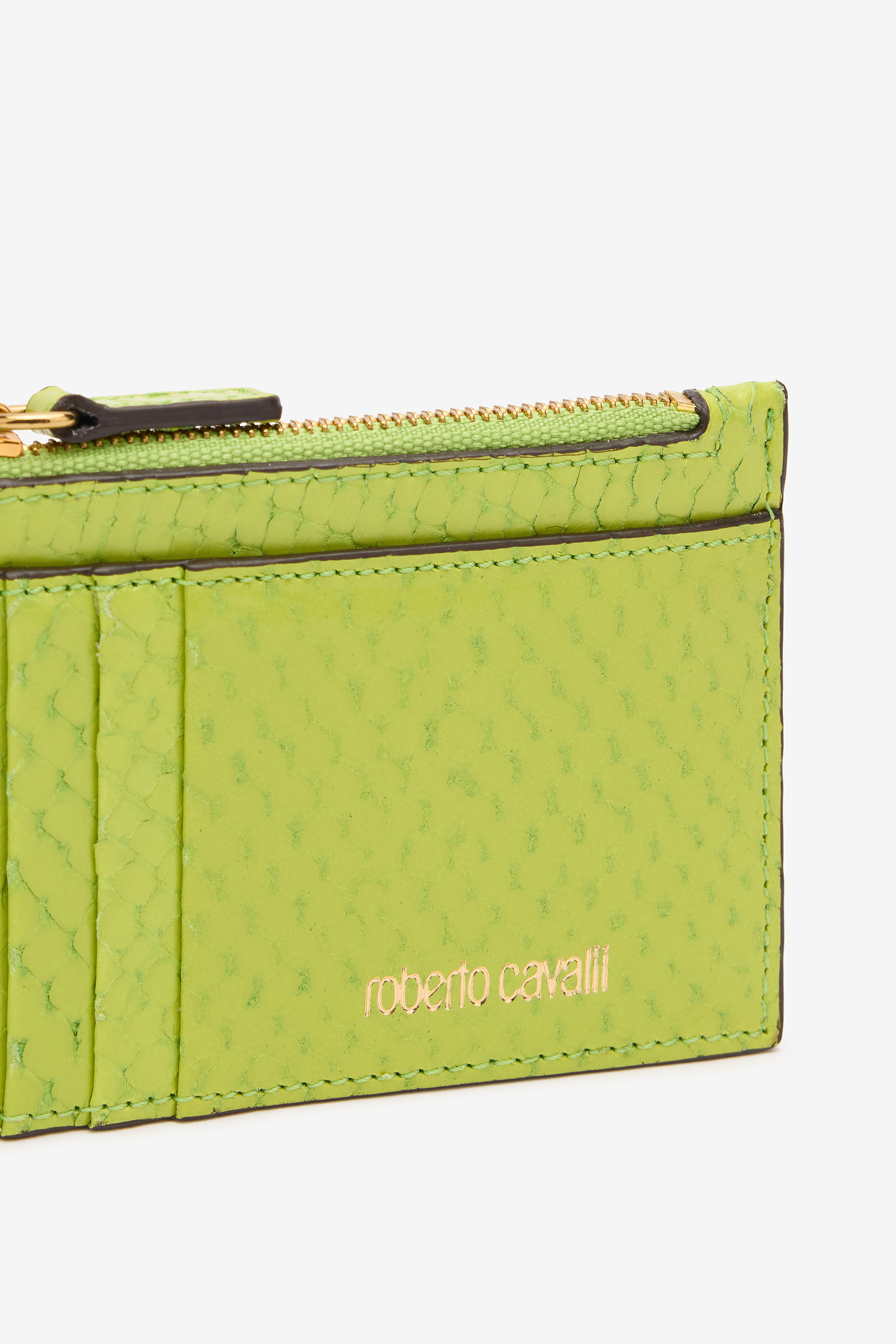 Shop Roberto Cavalli Münzbörse Mit Schlangenschuppen-effekt In Light Green